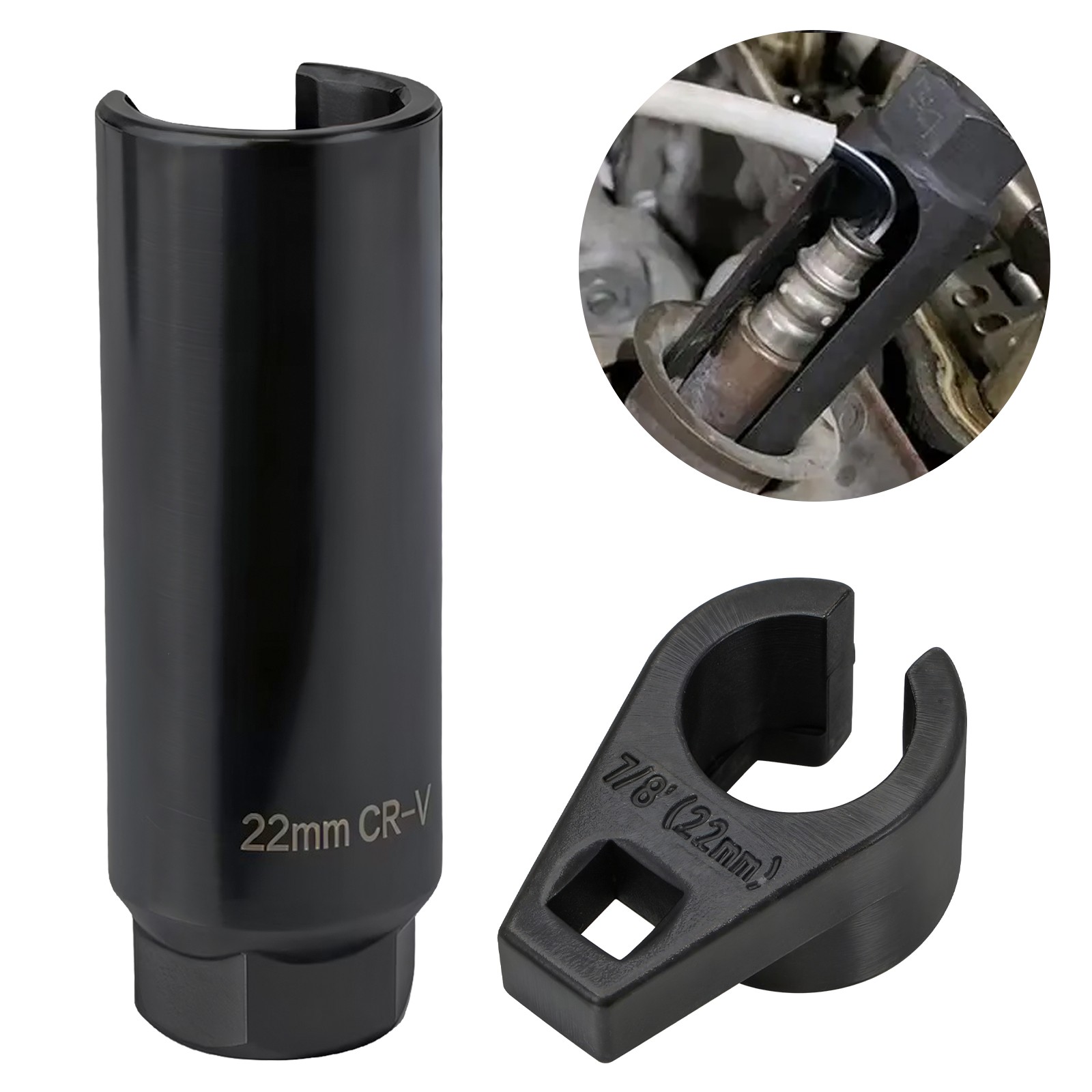 2 PCS 7/8″ 22mm O2 Oxygen Sensor Wrench Tool 3/8″ 1/2″ Drive Cars Trucks Repair