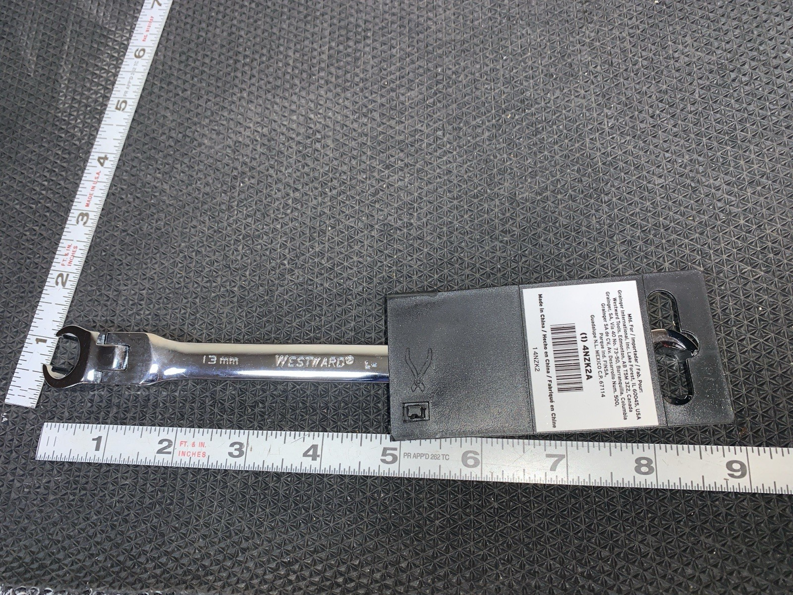 WESTWARD 13mm, 14mm, Flare Nut Wrench, Metric flex head 6Pt 4NZK2A