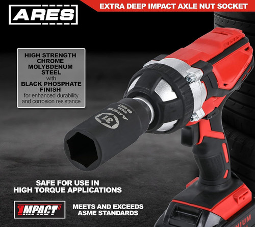 ARES 12035-31MM Axle Nut Socket – 6 Point – Extra Deep 31mm 6-Point