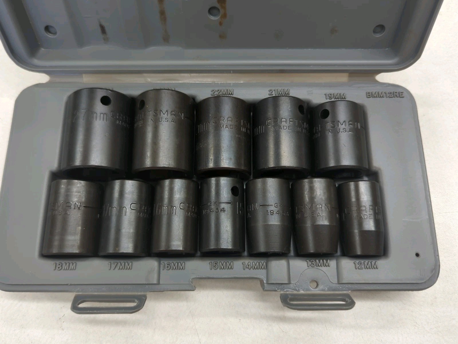 Craftsman 1/2″ Drive 12pc Impact Air Drive Metric mm Socket Set 19450 USA 6pt