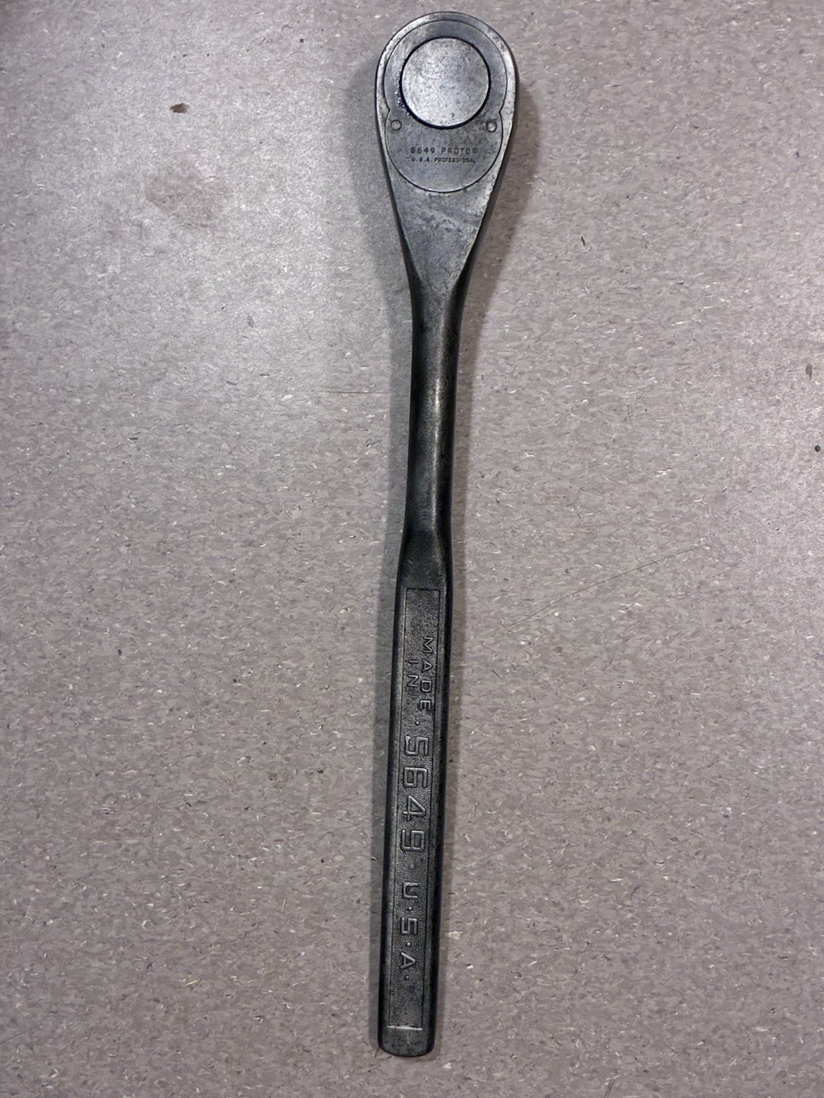 Vintage Plomb 5649 Ratchet 3/4″ Drive Pebble Handle 20″ Proto USA