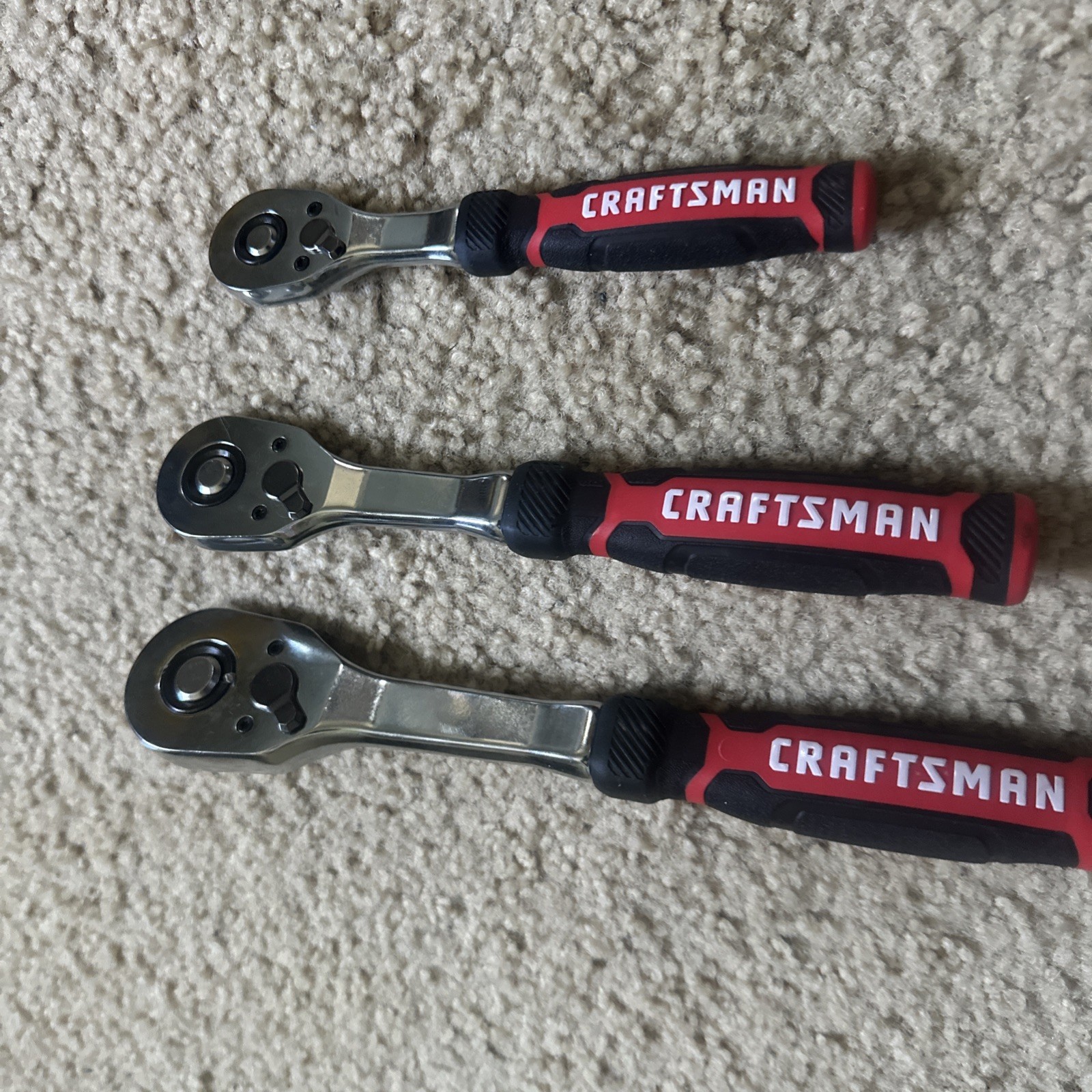 3-pc Craftsman 1/4, 3/8, And 1/2 Drive 72-tooth Ratchet Comfort Grip