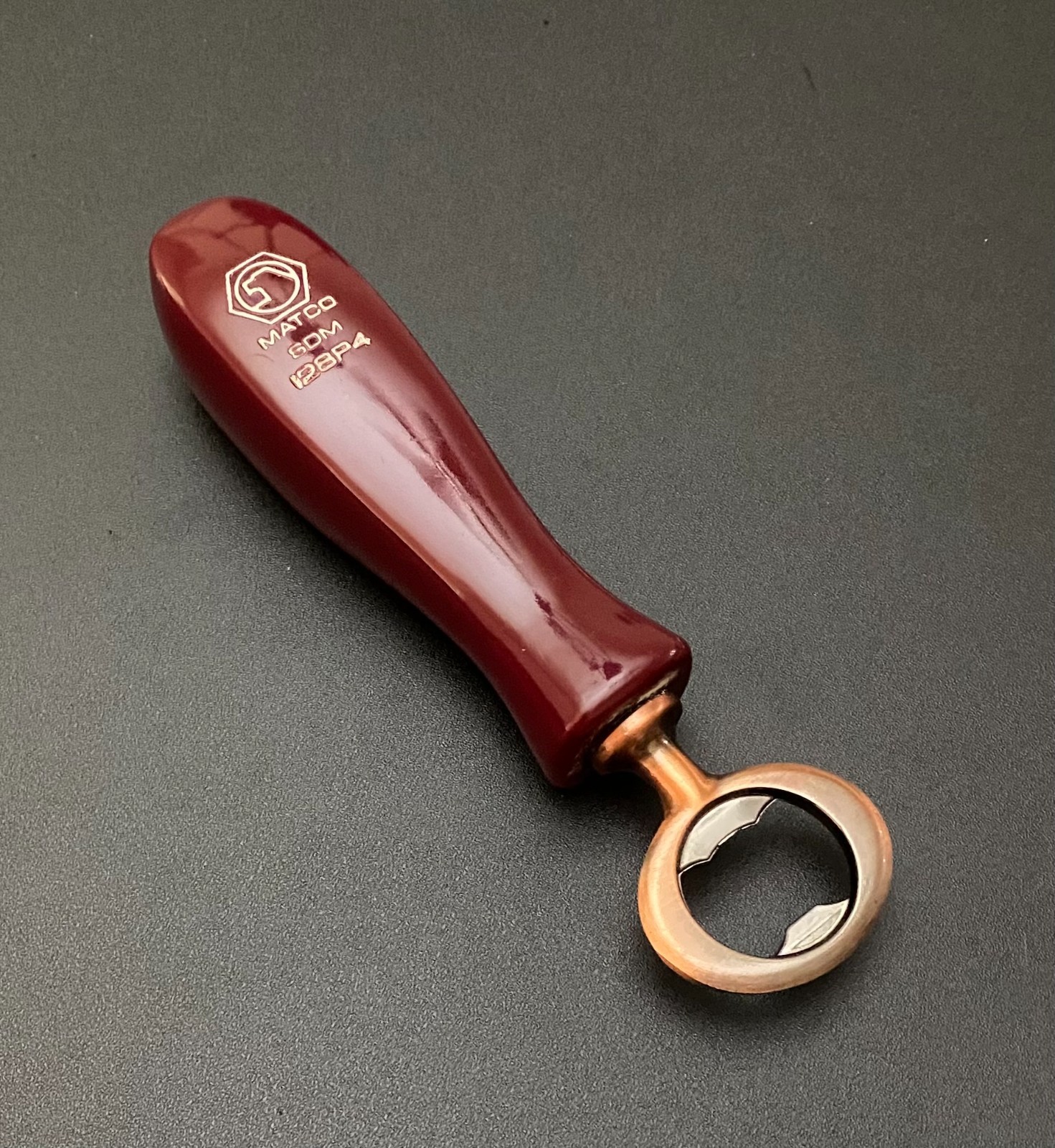 Matco Bottle Opener [ Seller’s Creation ] Brass Opener Maroon Handle