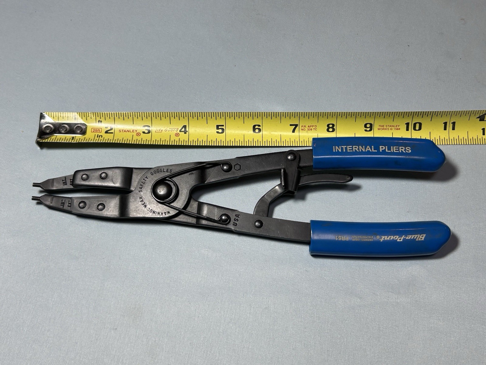9 1/2 inches, Blue-Point Snap On -Internal Pliers PR-51-Like New