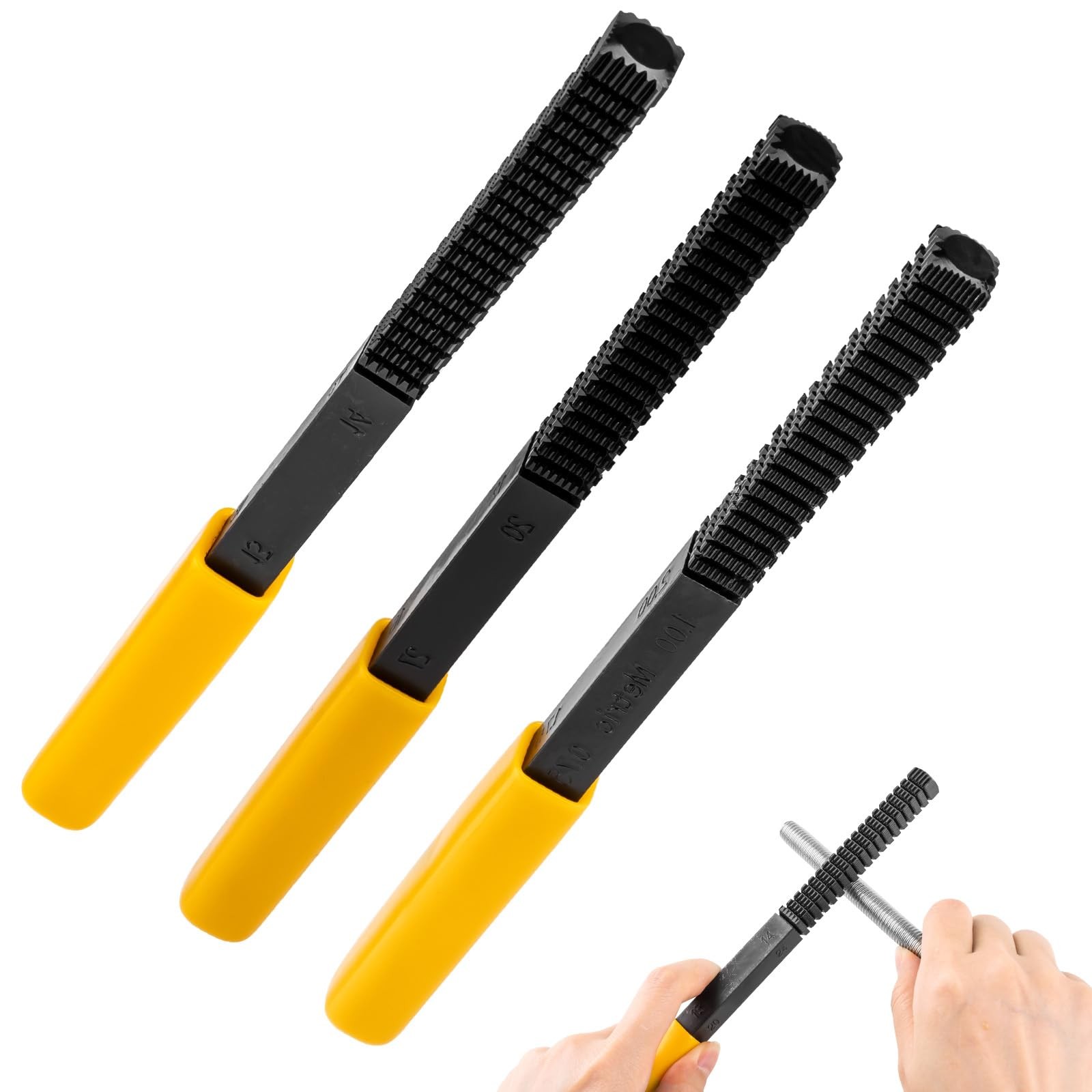 Juego Limas Restauradoras Rosca Thread Repair File Set SAE Metric Pitch Kit 3PCS