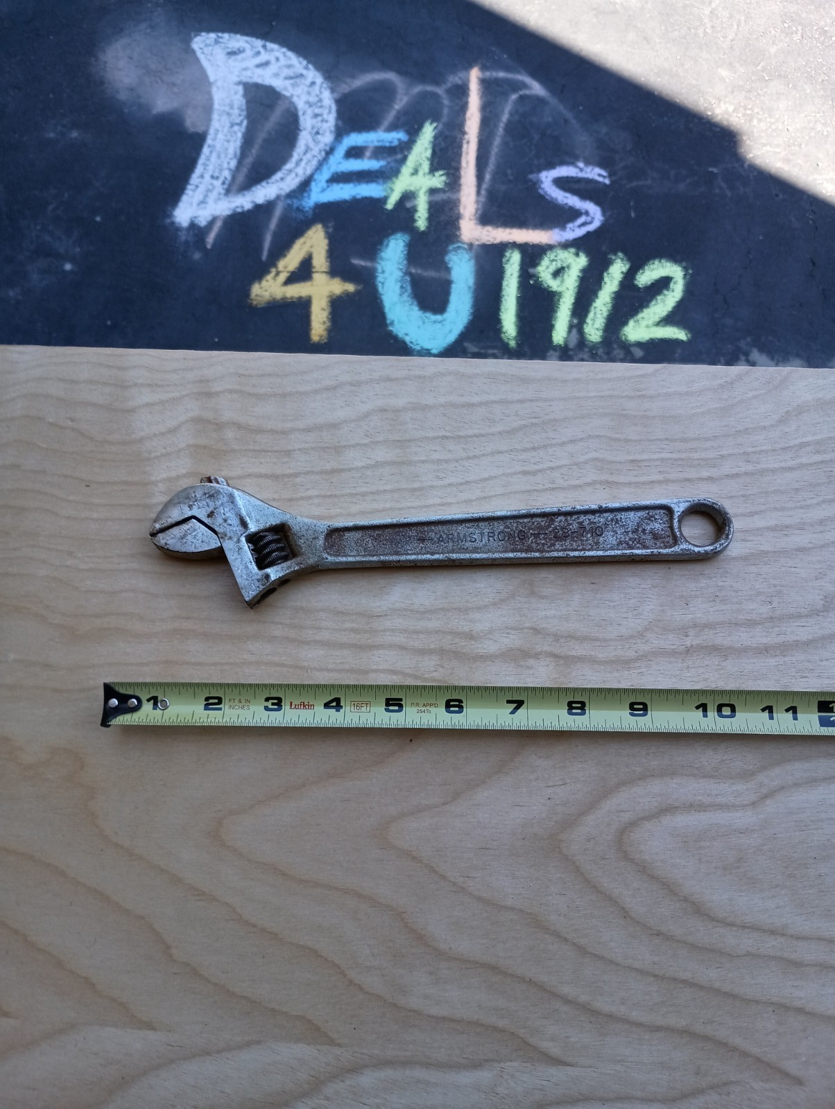 Good Vintage Armstrong Adjustable Crescent Wrench 10” USA 250MM 28-710 1-1/8