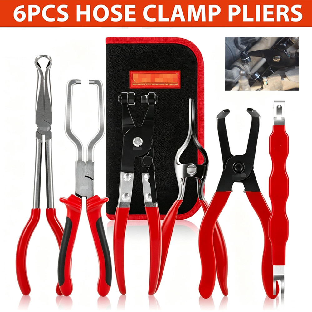 6 PCS Fuel Line Disconnect Pliers Set – 80° Hose Remover Tool & Clamp Pliers