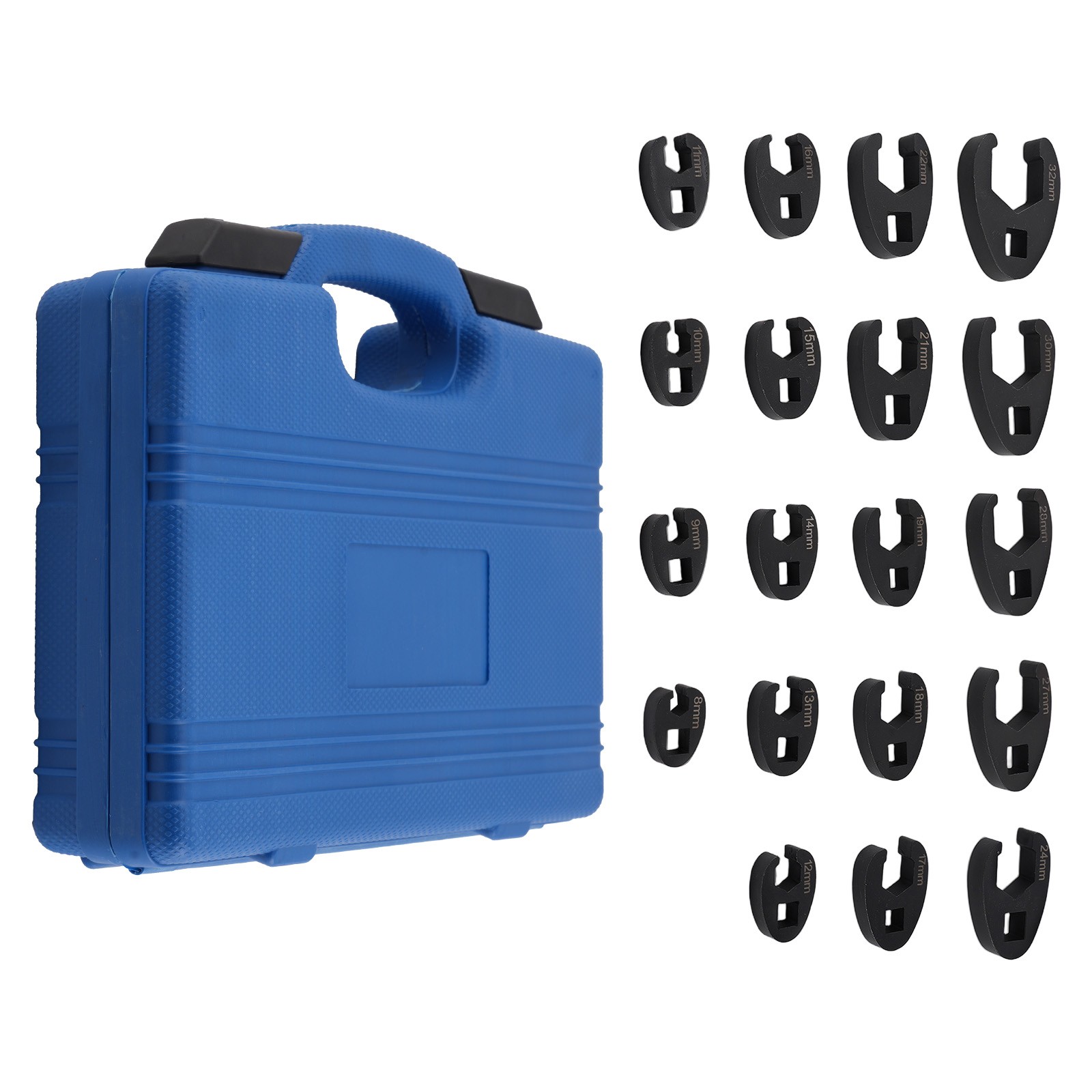 19 Piece Professional Crowfoot Wrench Set 8-32mm Chrome Steel Metric Tool Kit