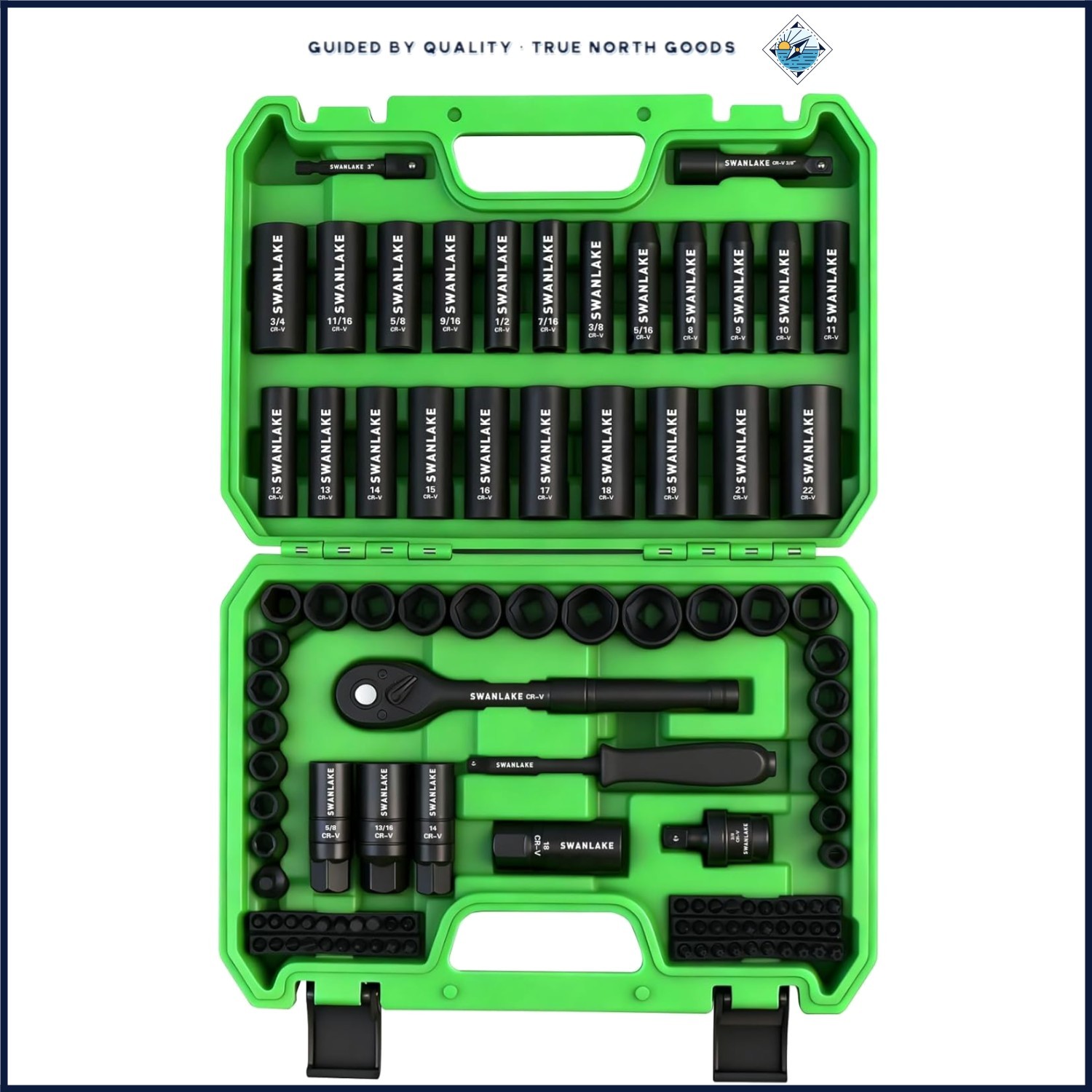 105-Piece Impact Socket Set with Extension Bars, Ratchet Handle & Bits