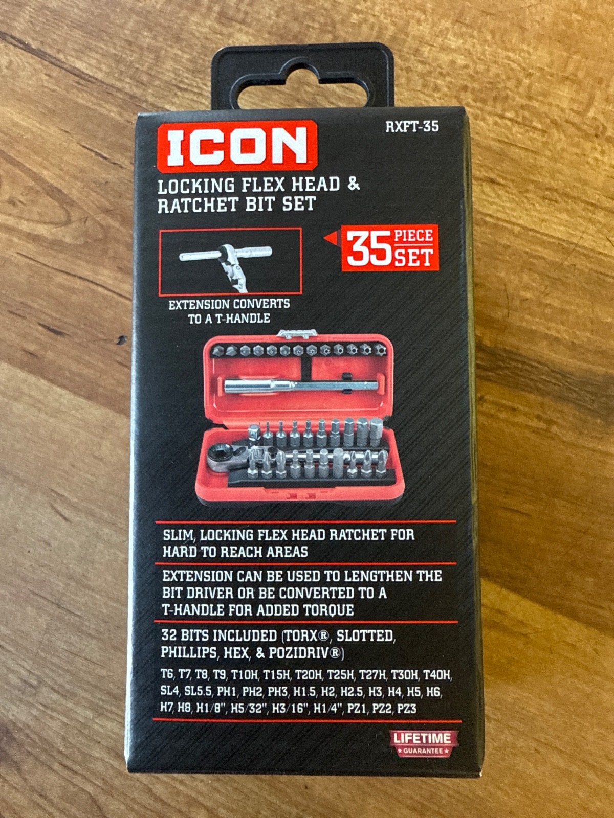 ICON RXFT-35 Locking Flex Head Ratchet and Bit Set 35 Piece NEW
