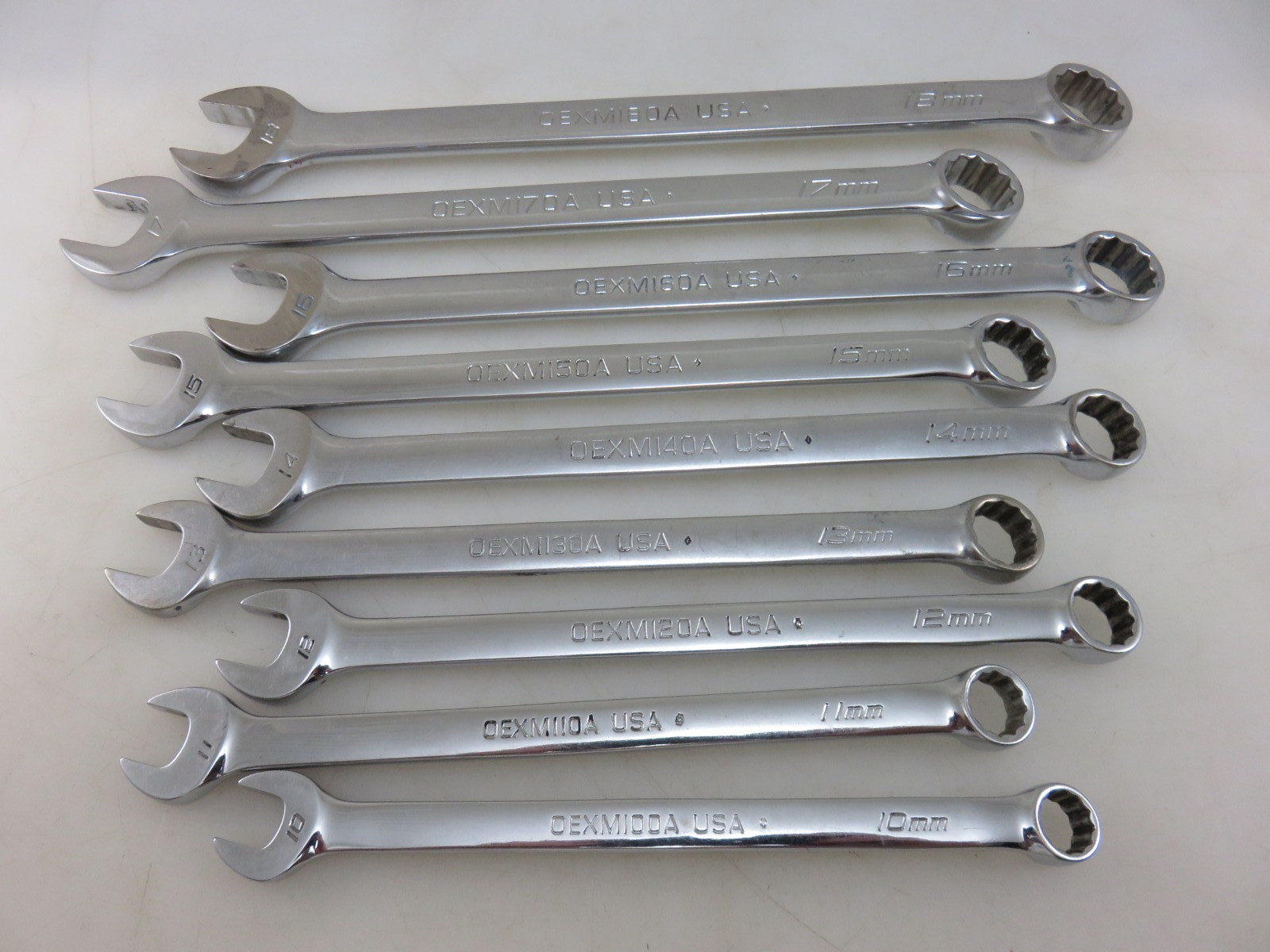 Snap-On METRIC OEXM Series Combination Wrench 9pc Set 10mm-18mm USA Made