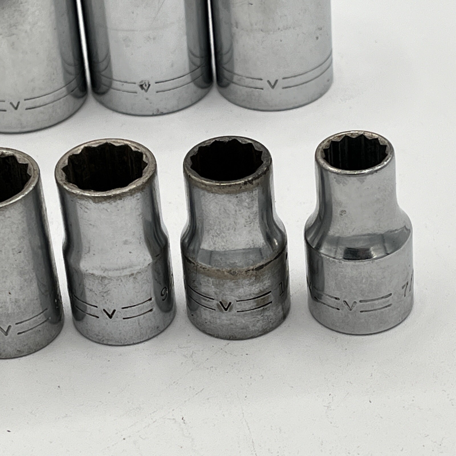 Craftsman 12 Socket Set 1/2″ Drive 12-Point =V= Series USA Made 7/16 to 1 1/8”