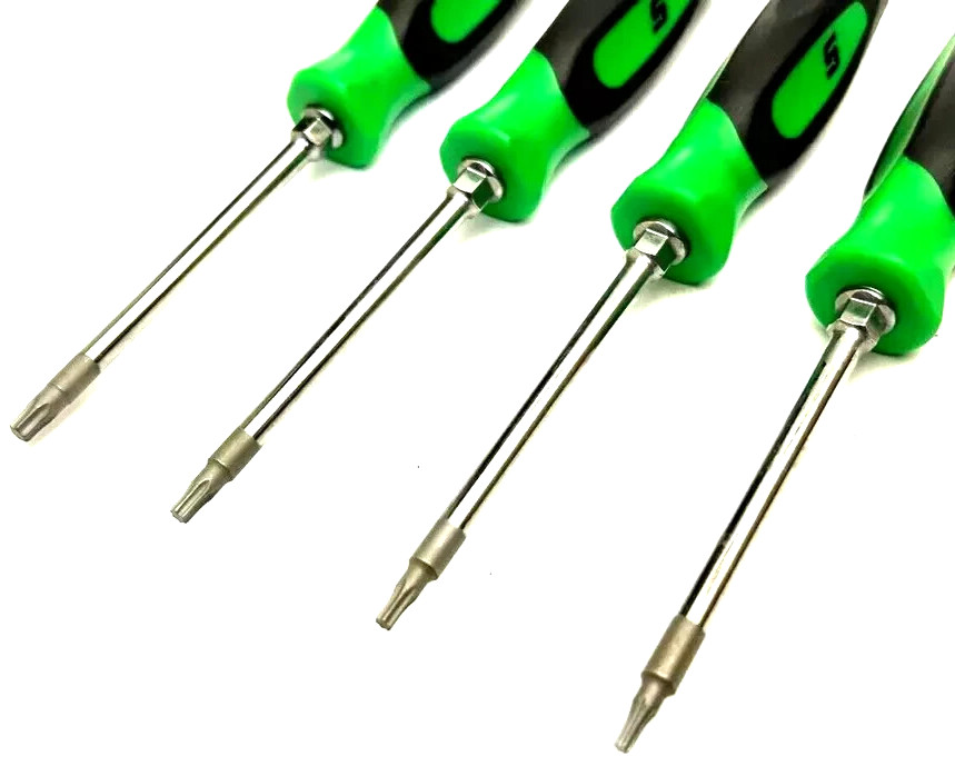 New Snap-on™ SGTX40BG 4-Piece Green Soft Grip Mini Torx Screwdriver Set