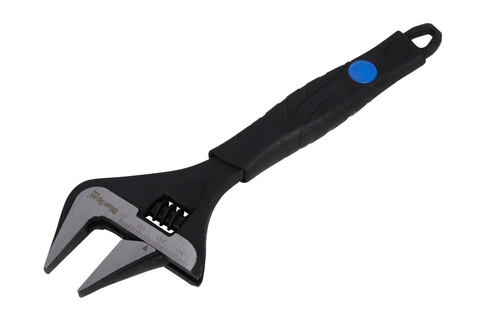 Blue Spot Tools 8» Wide Jaw Adjustable Wrench 39mm Jaw Capacity Soft Grip