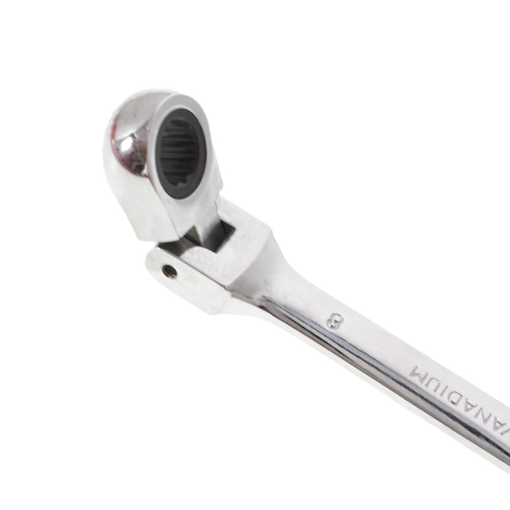12PCS Metric Flexible Head Ratcheting Wrench Combination Spanner Tool Set 8-19mm