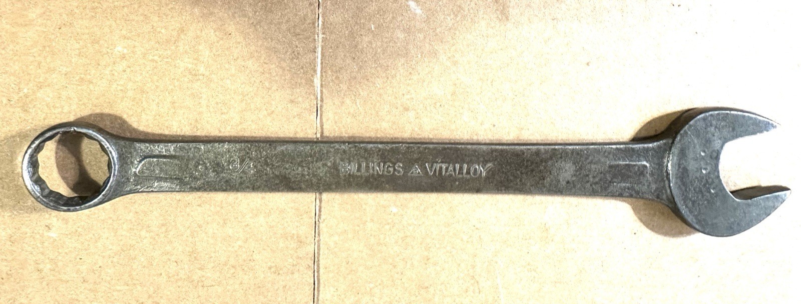 Rare WW2 Billings Vitalloy Combination Wrench 3/4 1942-1945 Navy 5704 Duo-Forged