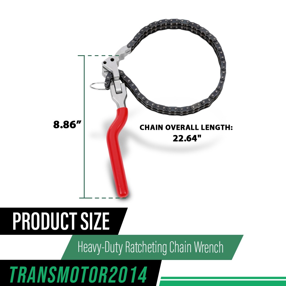 Heavy-Duty Ratcheting Chain Wrench Fittings 60-160mm Oil Filter Change Pipe