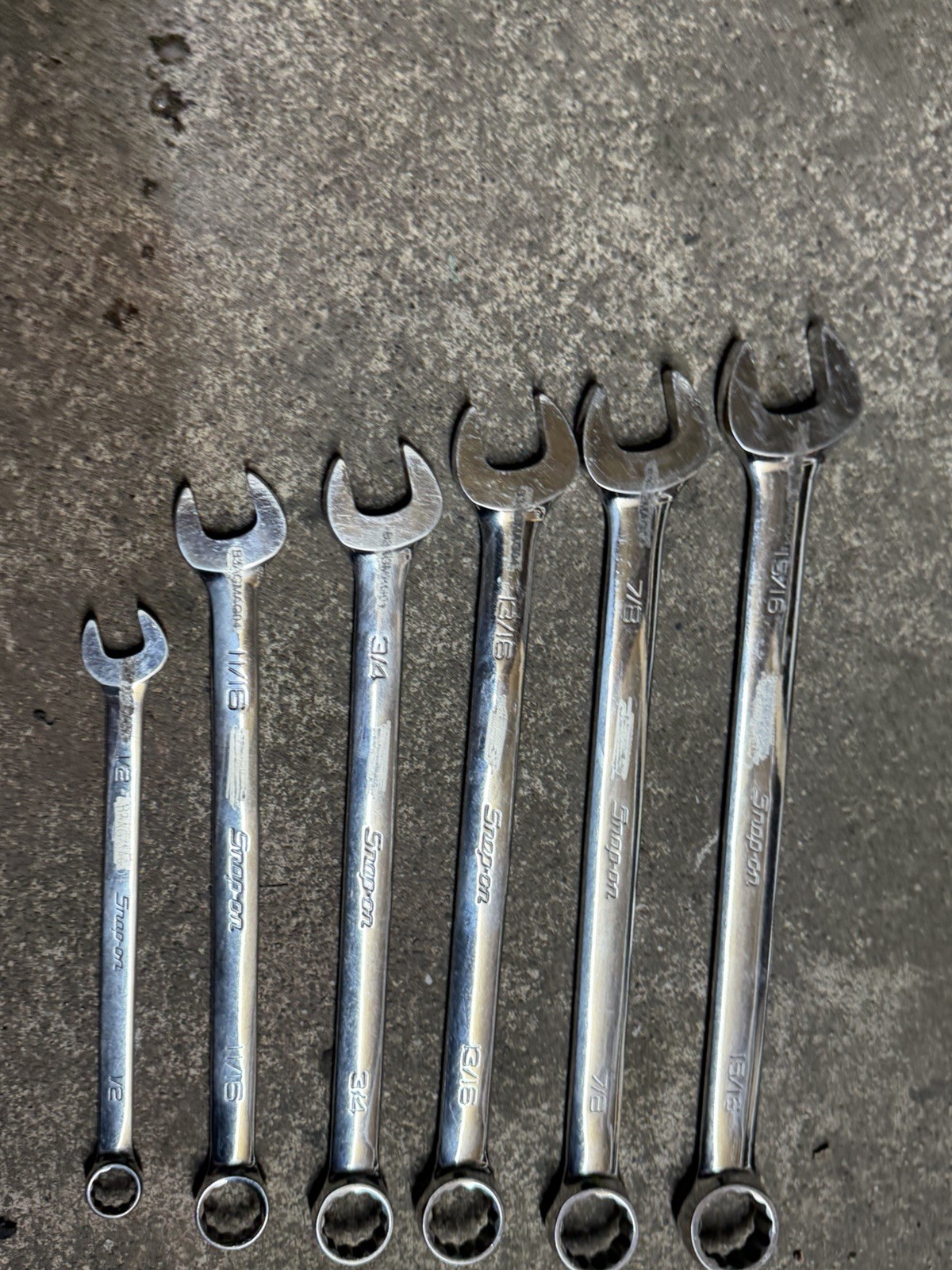 Snap On 5ps Tools Set OEX30B 15/16/7/8/13/16/3/4/11/16/1/2” Wrench USA