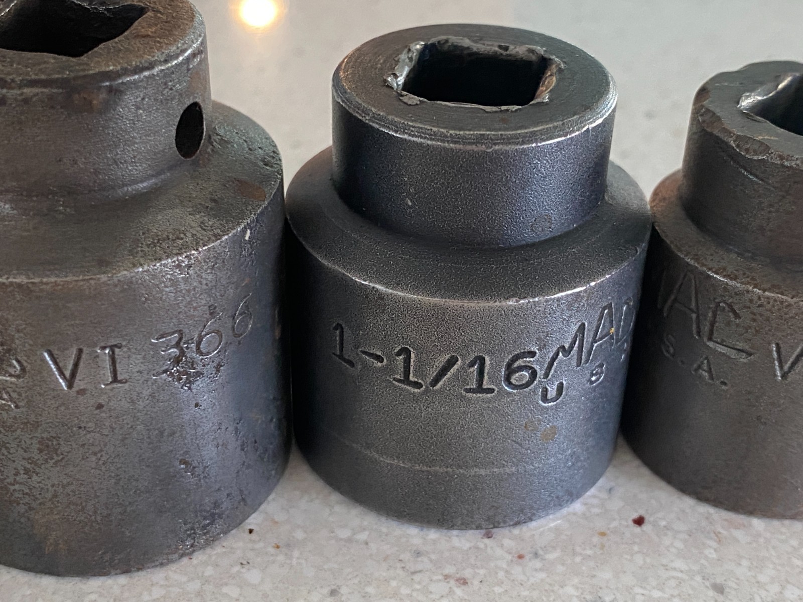 MAC Tools USA 6 Piece Lot 1/2″ Drive Short Impact Sockets 6 Point 7/8 -1 1/2″