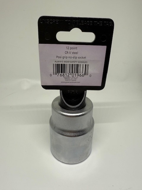 GreatNeck 3/4 Drive 12 Point Socket – 1 3/8 Inch Chrome Vanadium Steel