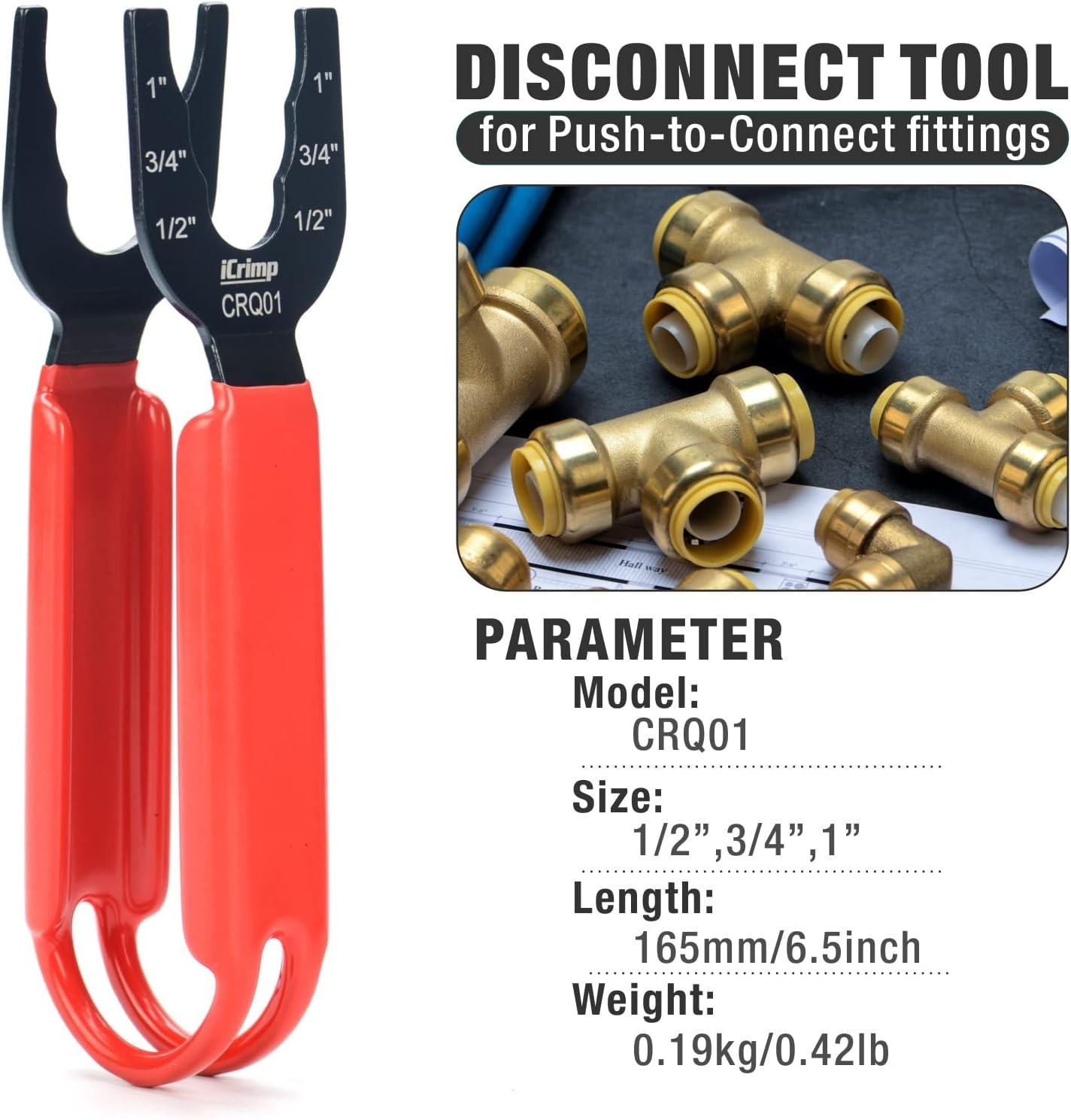 Disconnect Tool for Brass Push-Fit Fittings – 1/2′ 3/4′ 1′ Compatibility