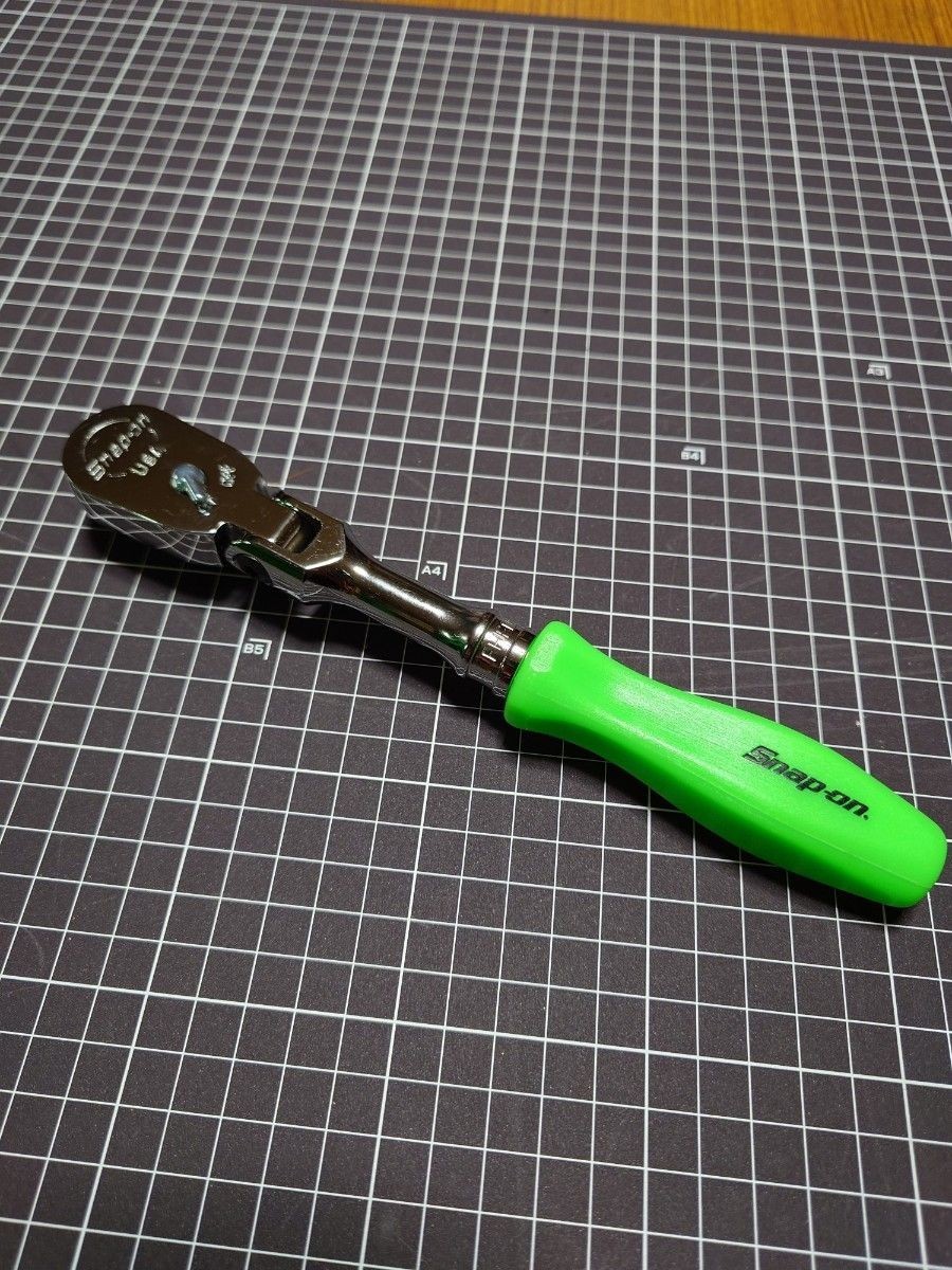 Snap-on / FHFD80A 3/8 Drive Short Flex Ratchet Green Hard Grip USA New Old Stock