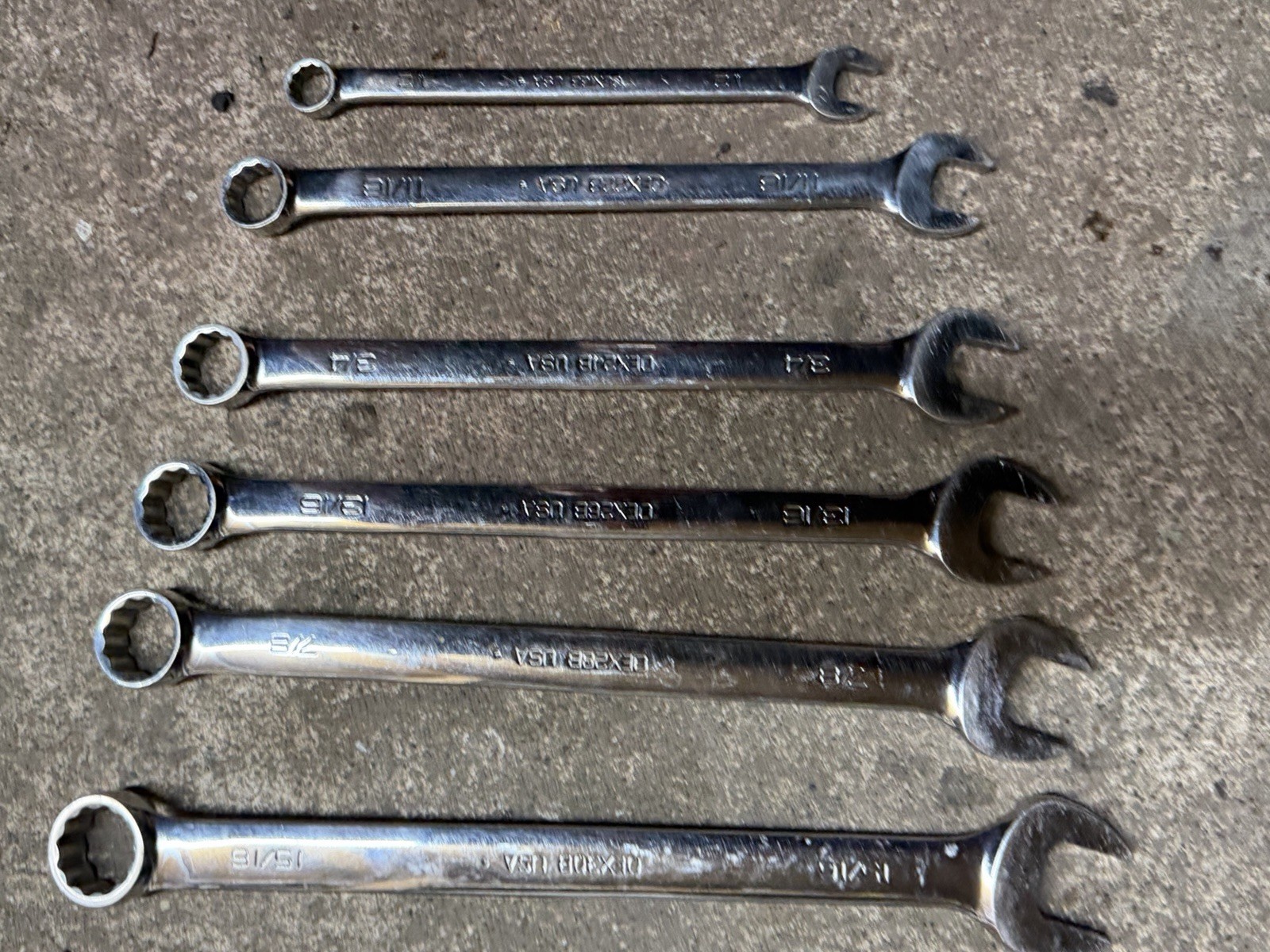 Snap On 5ps Tools Set OEX30B 15/16/7/8/13/16/3/4/11/16/1/2” Wrench USA