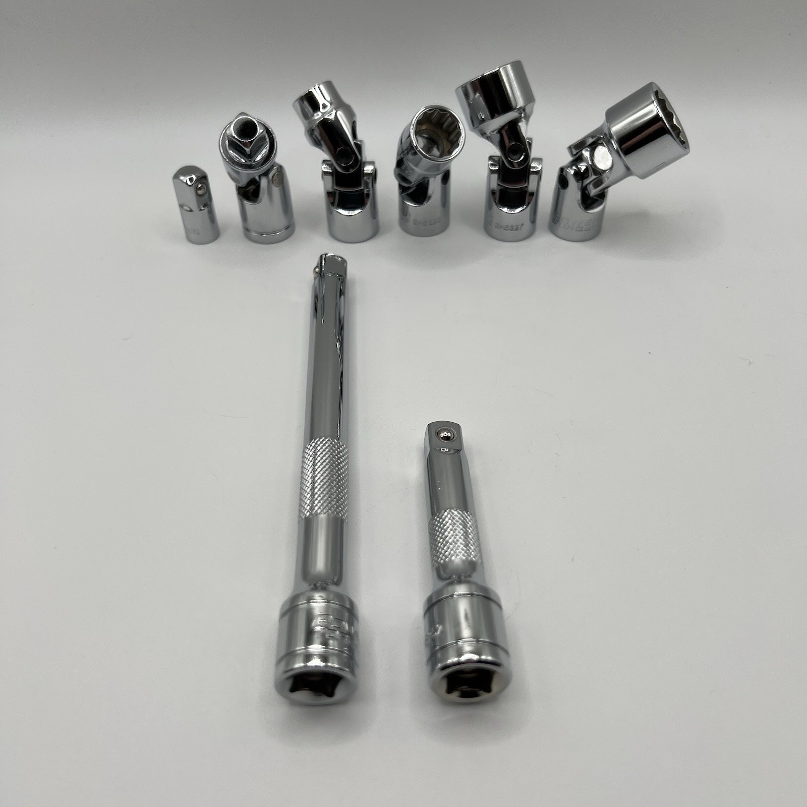 Power Torque 3/8″ Drive Metric Swivel Socket Lot 11 13 17 19mm w/ Accessories