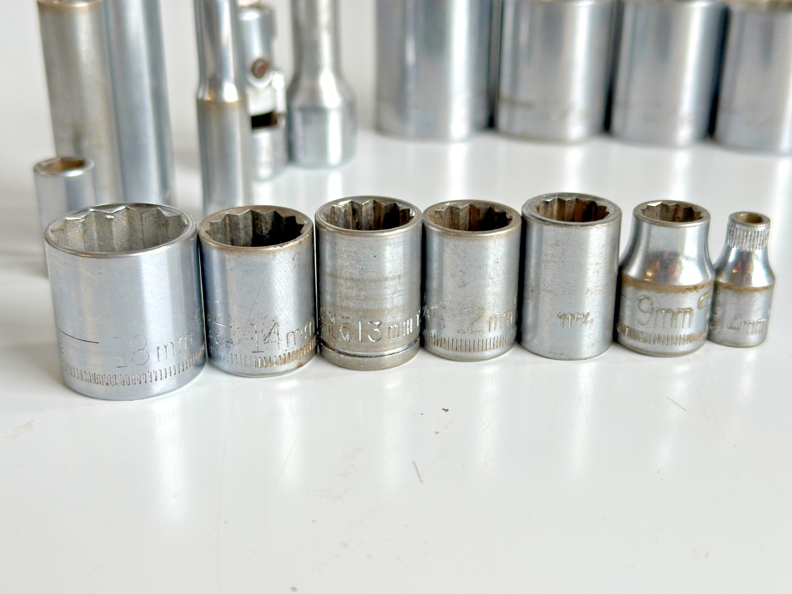 Vintage Craftsman 25pc Socket Lot USA V G Series SAE Metric 6pt 12pt Mixed