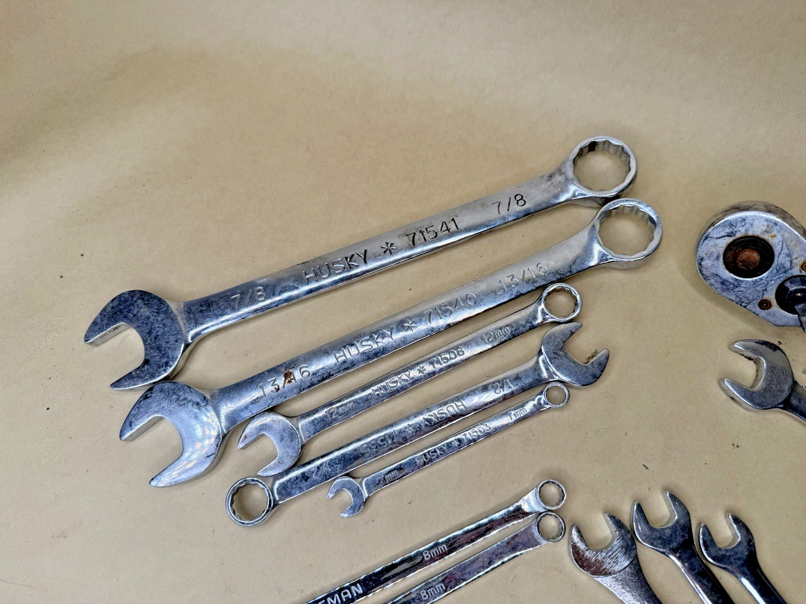 28 Pc Mixed Wrench Tool Lot Husky Craftsman Stanley Mastercraft Hyper Tough Chro