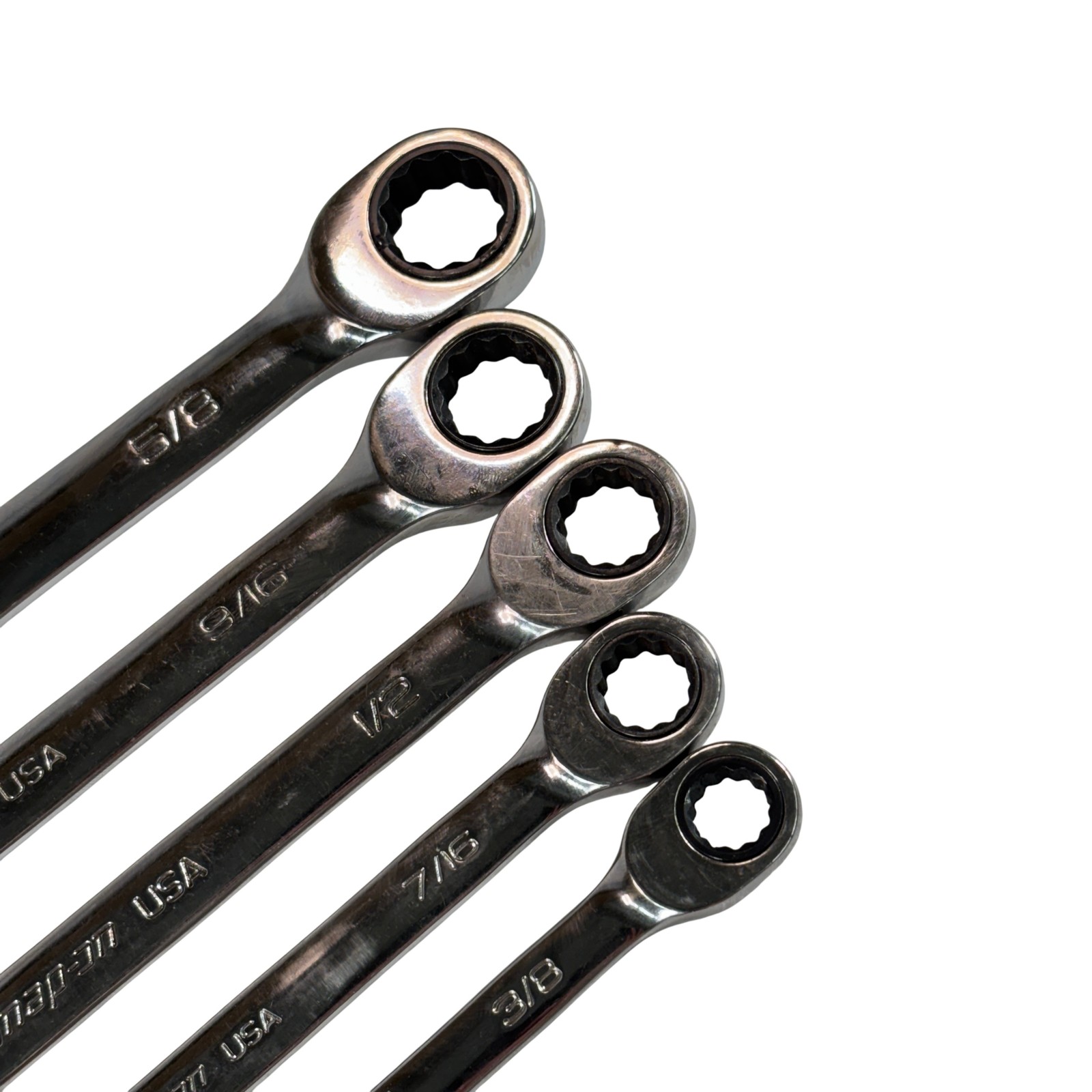 Snap-on Tools 11pc SAE Flank Drive Non-Reversible Ratcheting Combo Wrench Set