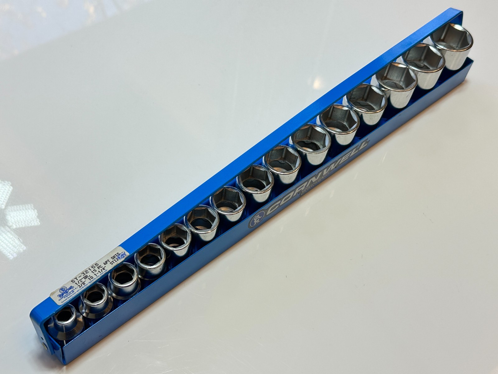 Cornwell Tools USA ST-3215S 1/2” Drive 15pc SAE 3/8 to 1-1/4” Shallow Socket Set