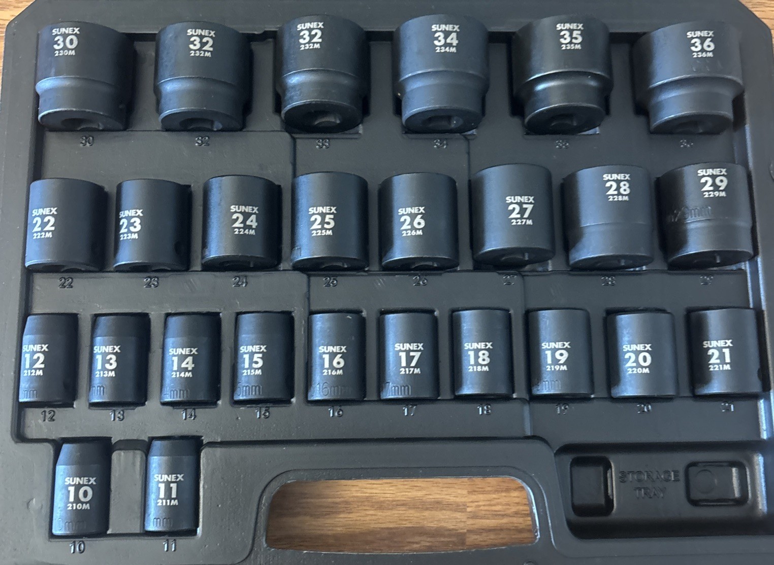 SUNEX Tools 1/2″ DRIVE METRIC 6 POINT 26-PIECE IMPACT SOCKET SET NEW READ!