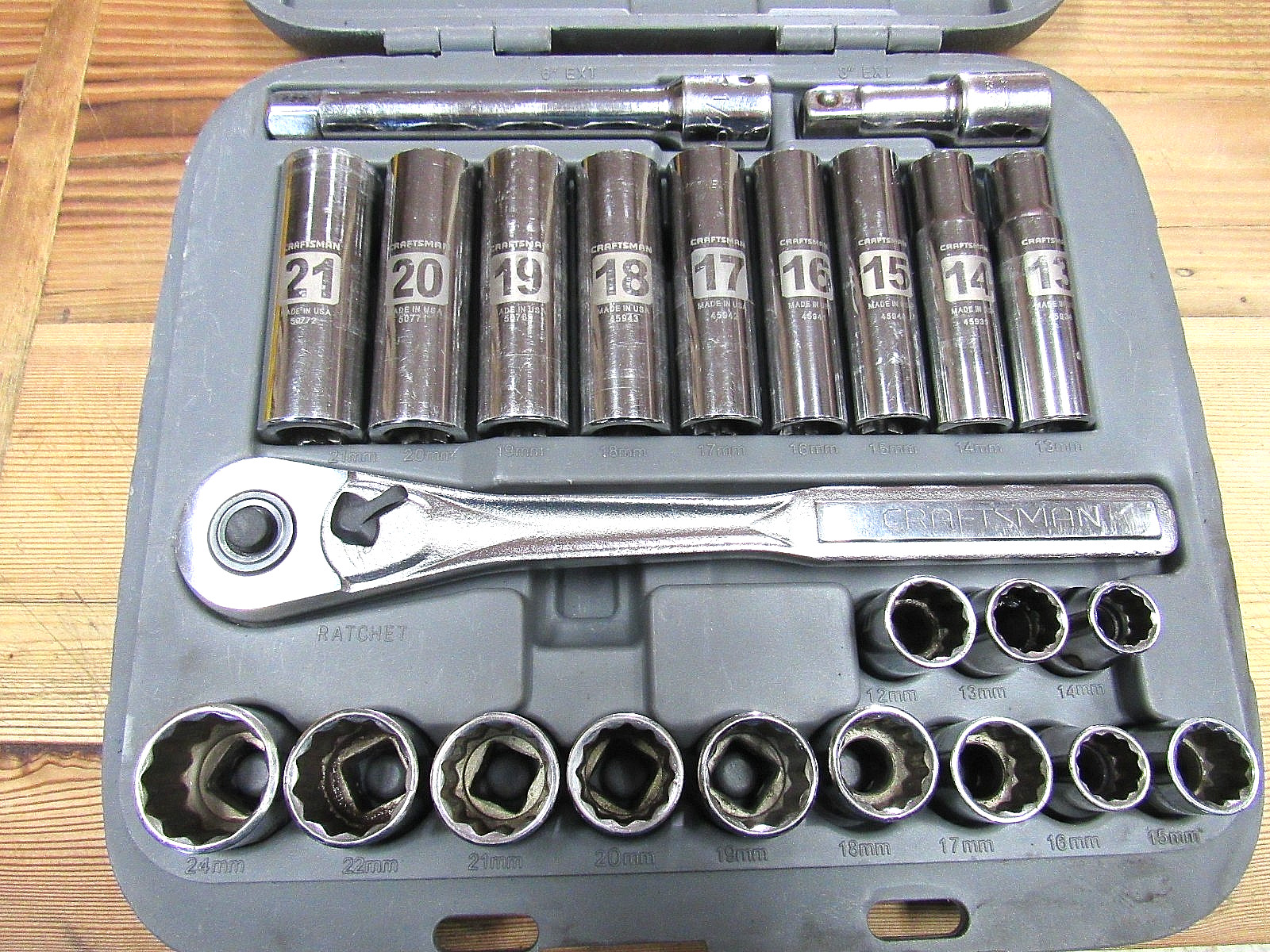 Craftsman 24pc Metric 1/2″ Easy Read Socket Set (Made In USA) GOOD CONDITION