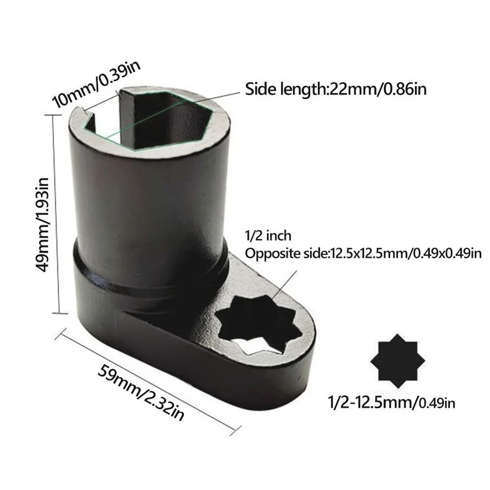 Chrome Vanadium O2 Sensor Socket Set with Black Oxide Finish and 3/8 Inch Drive
