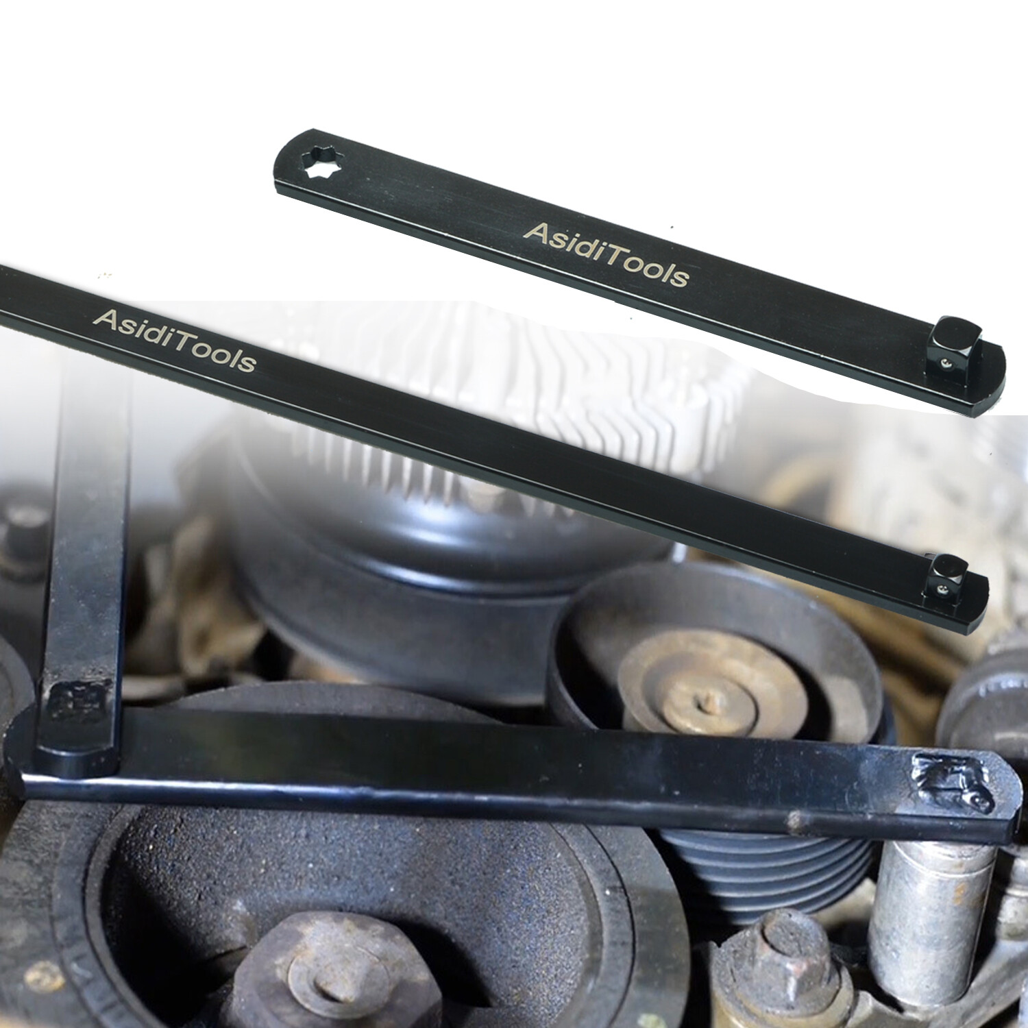 Serpentine Belt Tool Set 3/8″Pulley Wrench Installation Removal Tool