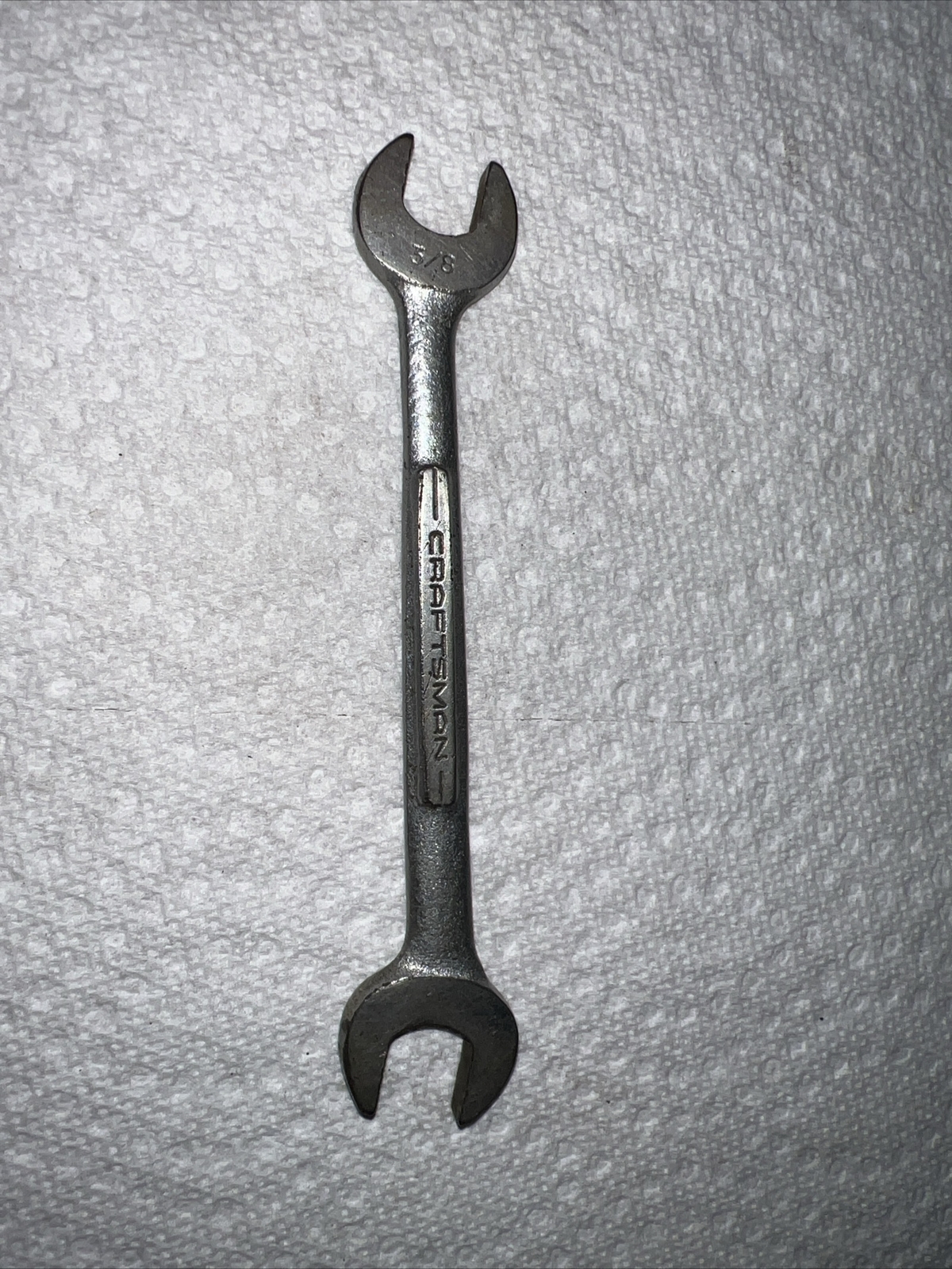Vintage Craftsman Forged in USA V Series Open End Wrench Nickel 3/8″ 7/16″