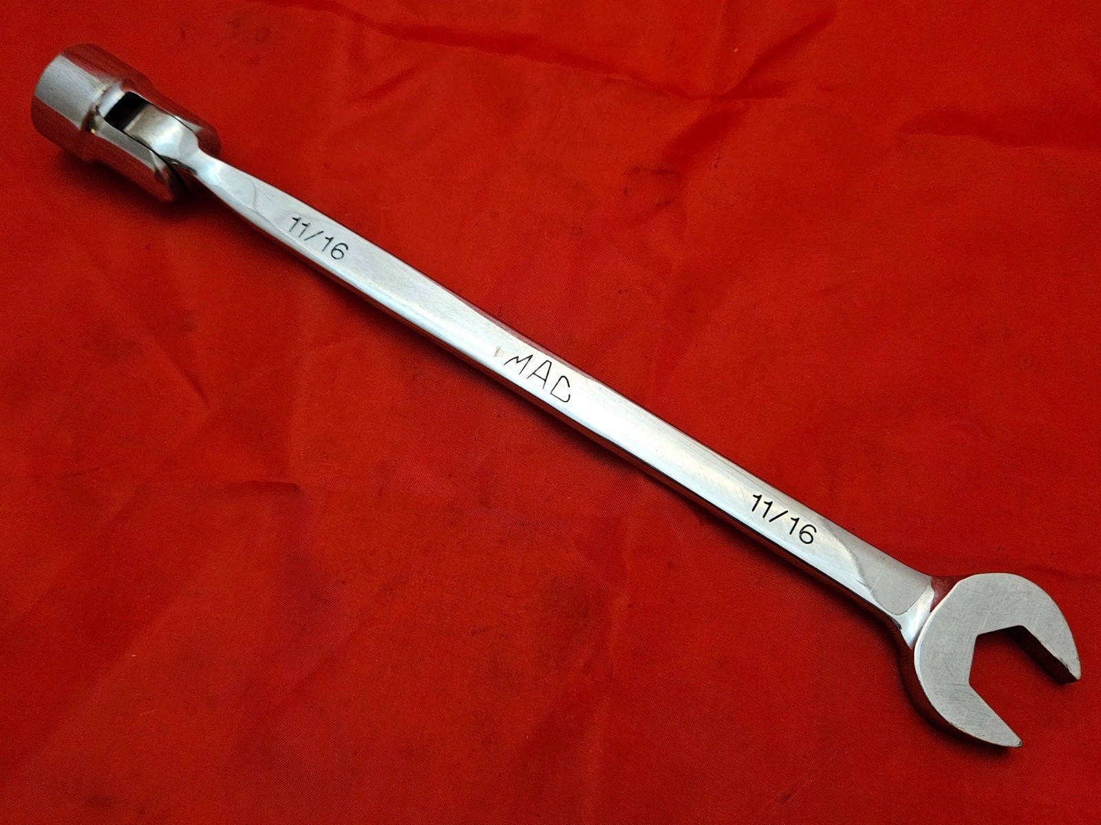 MAC CLF22R 11/16″ 12 Point Flex Head Combination Wrench Open Box End USA S1