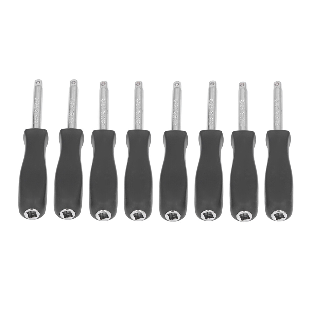 8PCS 1/4 inch Drive Extension Bar Socket Adapter Nut Driver Spinner Black Handle