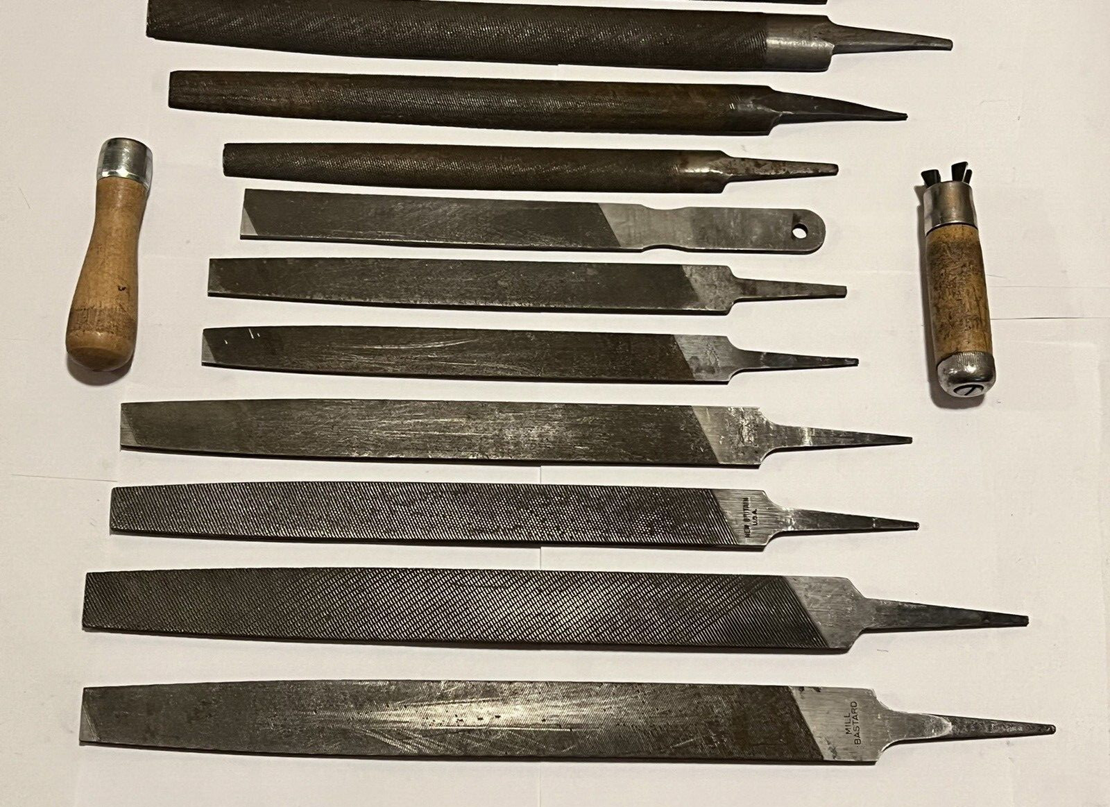 Vintage File set 12 pc Heller Nicholson New Britain Mill Flat Bastard Half Round