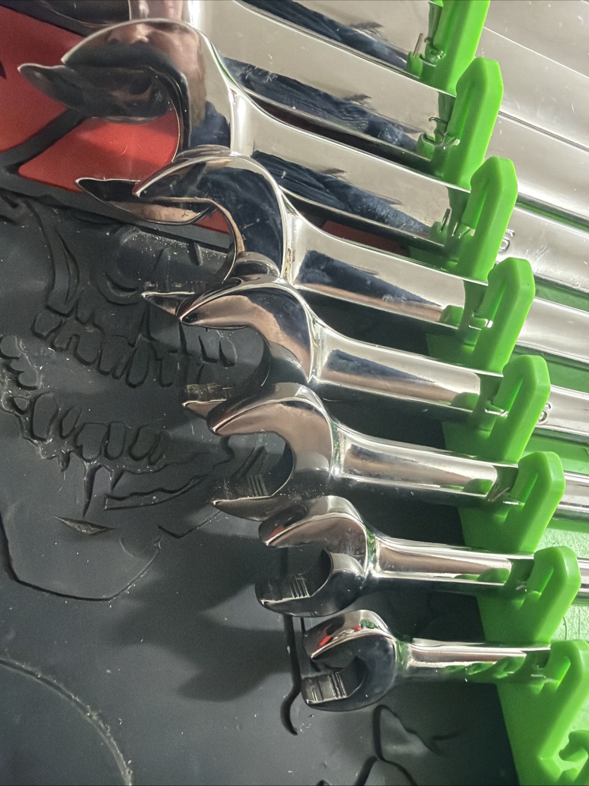 Snap On Flank Drive Plus LONG Sae Wrench Set 3/8-1” GREEN RACK NOT INCLUDED