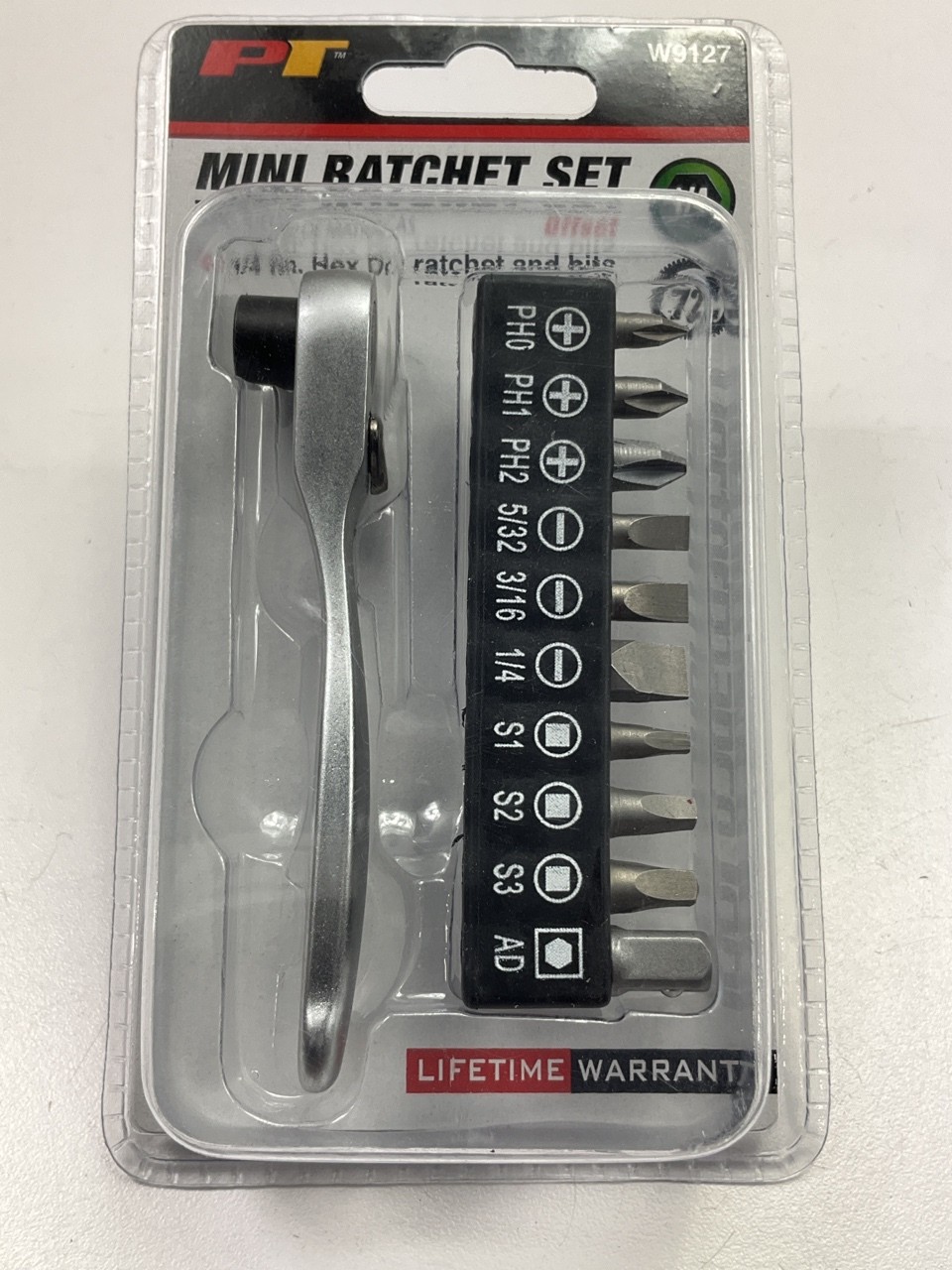 Performance Tool W9127 1/4″ Drive 72 Teeth Bit Driver & Bit Set