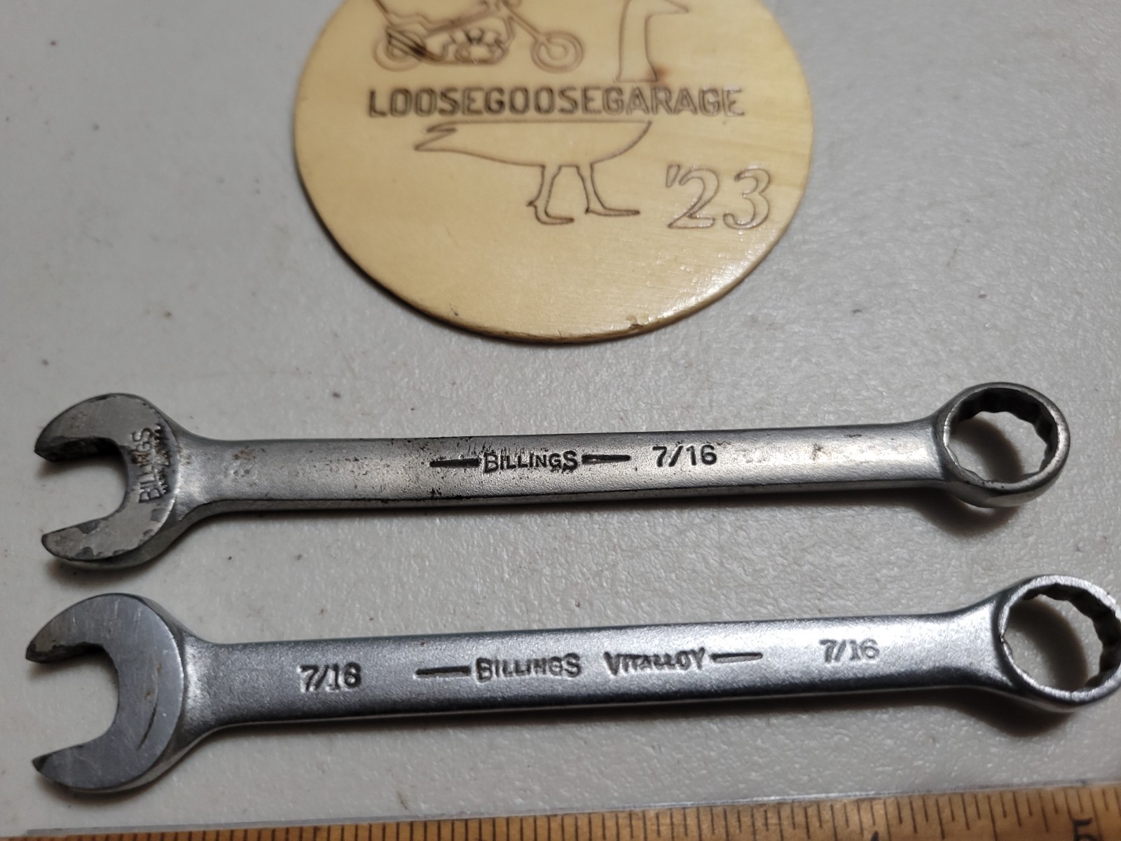 2x Vintage Billings Wrenches 7/16″ Pair Vitalloy 1161 Combination Made in USA