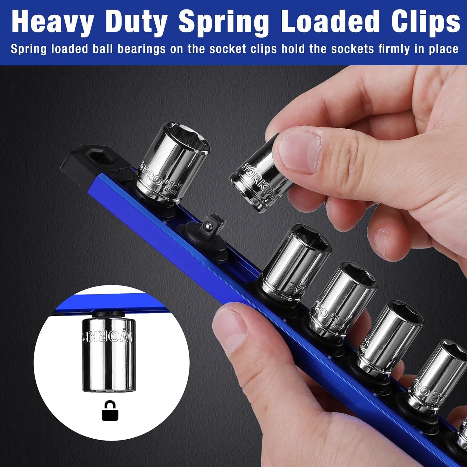 Magnetic Socket Organizer, 1/4-Inch Drive Aluminum Alloy Sockets RaiL