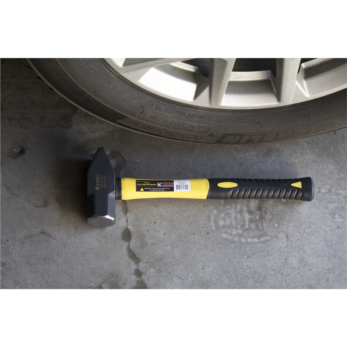 K-Tool 71724 4lb Cross Peen Hammer w/ Fiberglass Handle, Length 15-1/4″