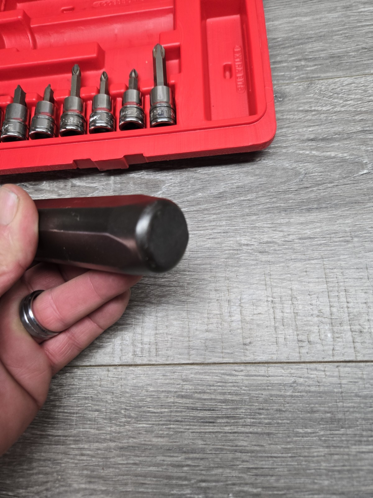 Snap On PIT-120 3/8 Drive Impact Driver With 7 Bits Nice Condition