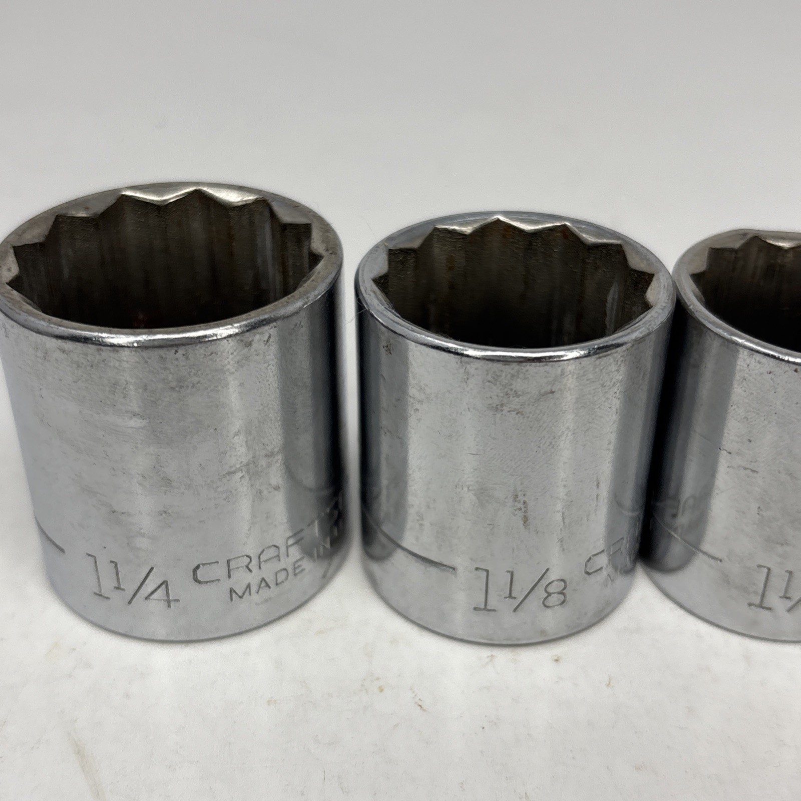 Craftsman Socket Set 1/2″ Dr 14Pc Shallow -V- & -VV- 7/16” to 1 1/4” W/Tray USA