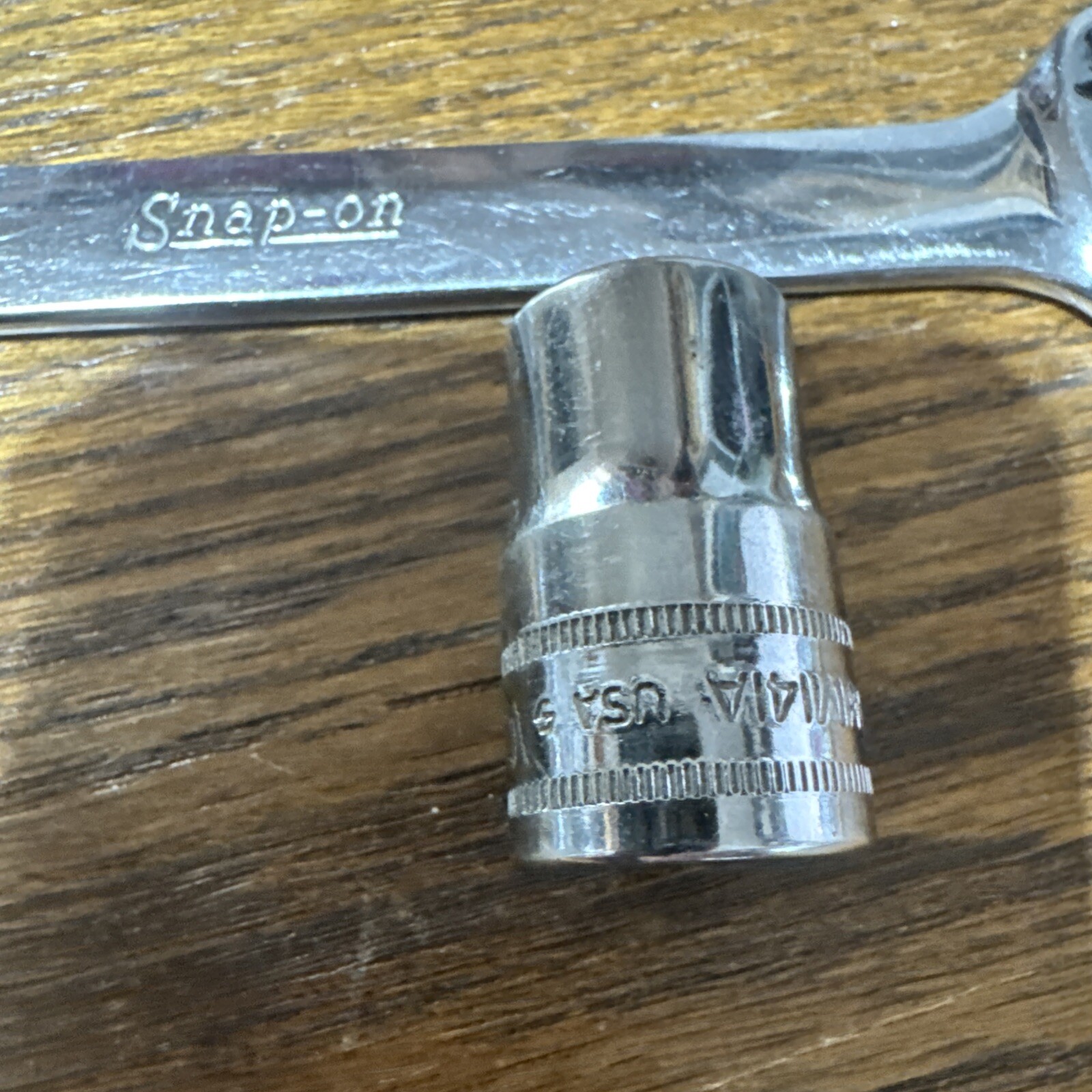 3 snap on 1/2 inch drive socket 14mm 1 3/8 drive 9/32 Open end wrench 11/16 5/8