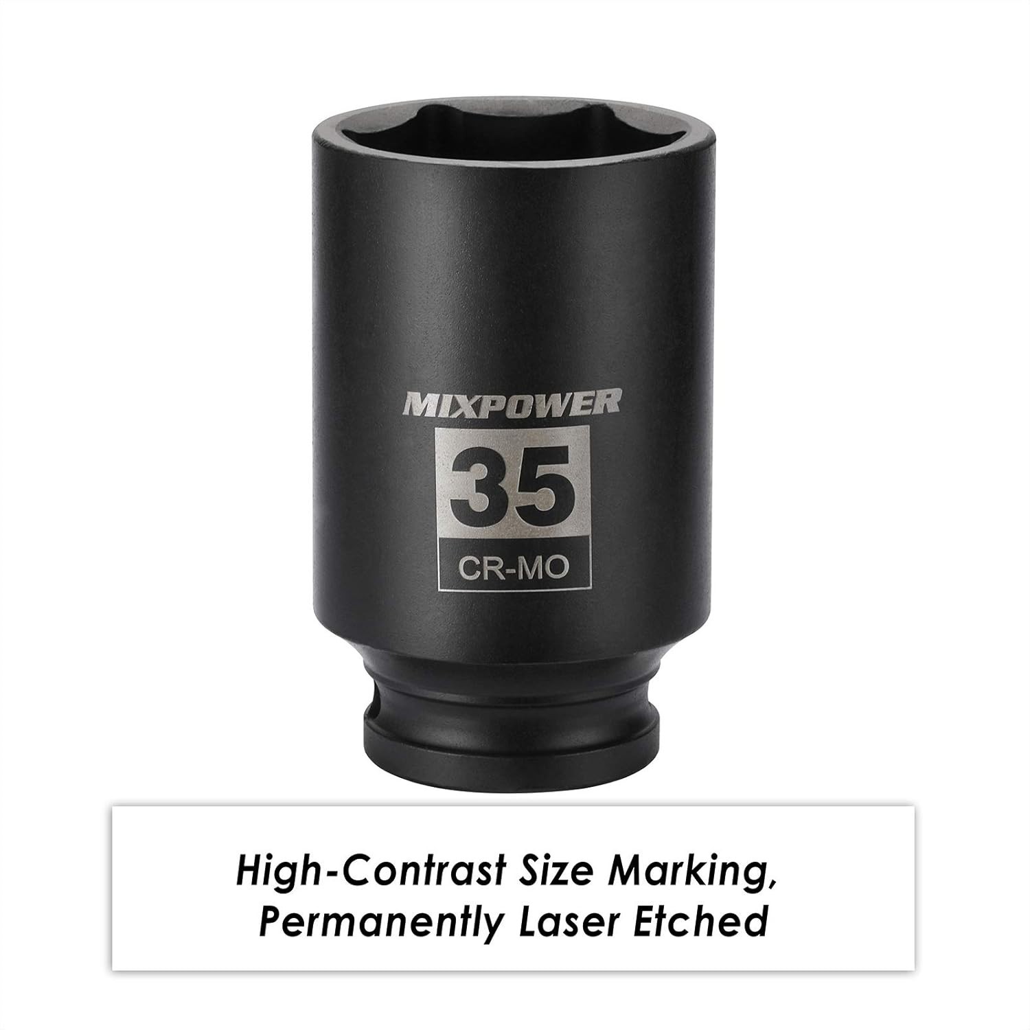 High-Torque 1/2″ Drive Deep Impact Socket, 35mm – Engineered for Impact Drivers