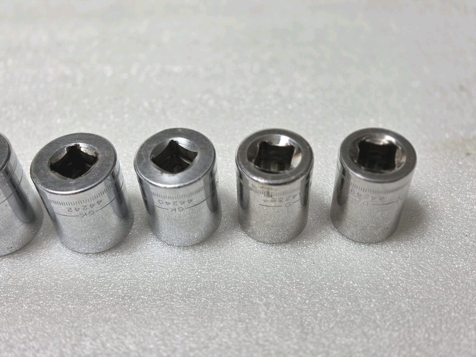8 Pc. Mixed Set CRAFTSMAN G GK Series 21-28mm 1/2″ Drive 12 Pt Shallow Socket